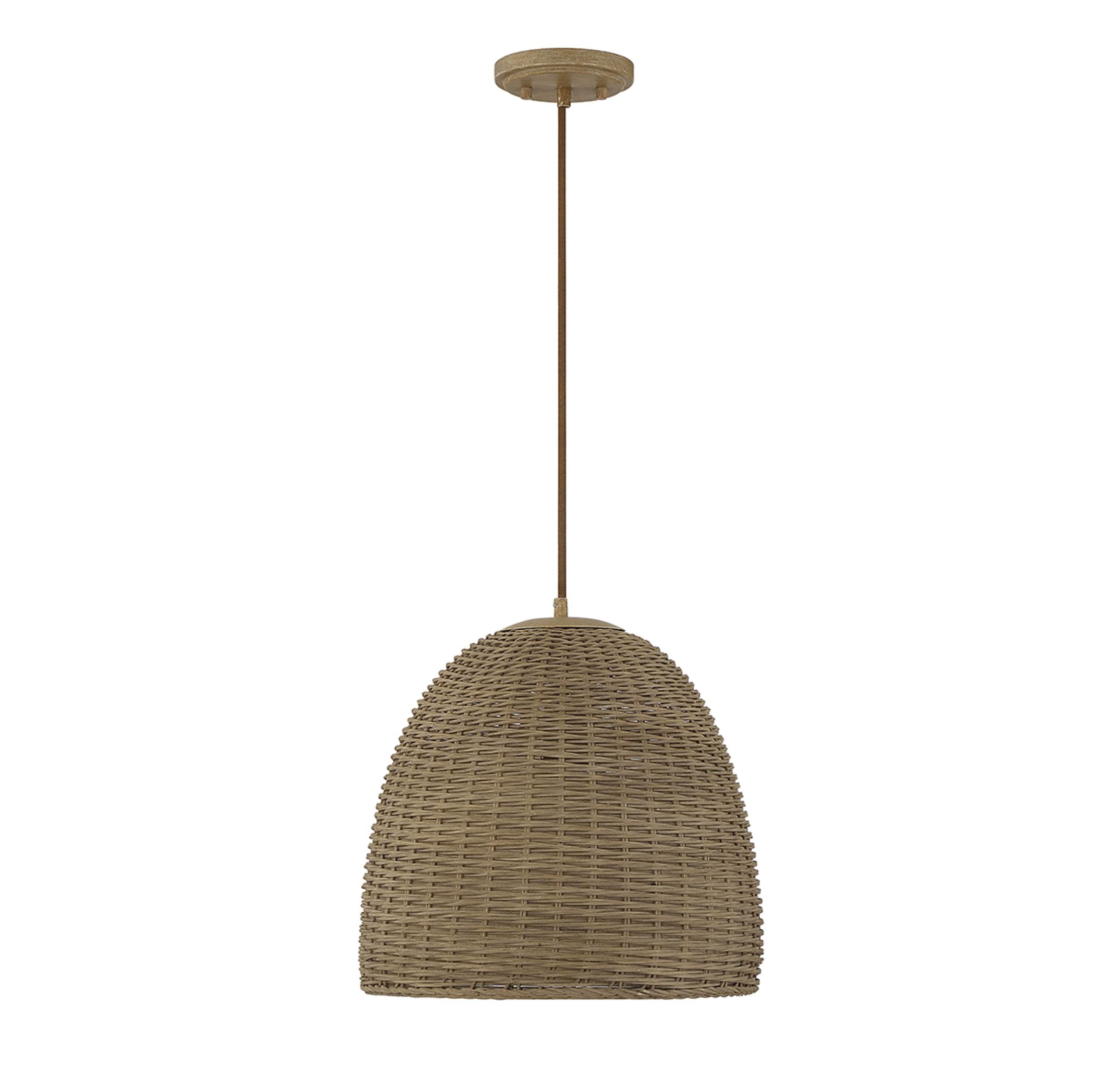 Trade Winds Lighting 1-Light Pendant Light In Natural Wicker