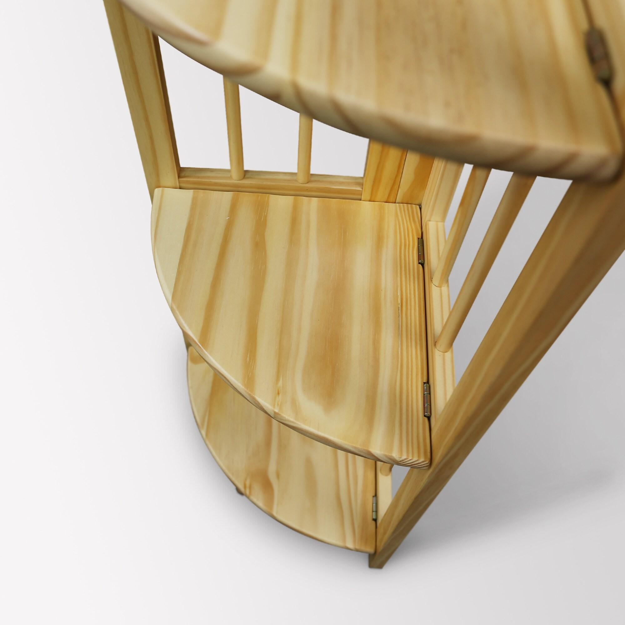 Casual Home 4-Shelf Corner Folding Bookcase-Color:Natural