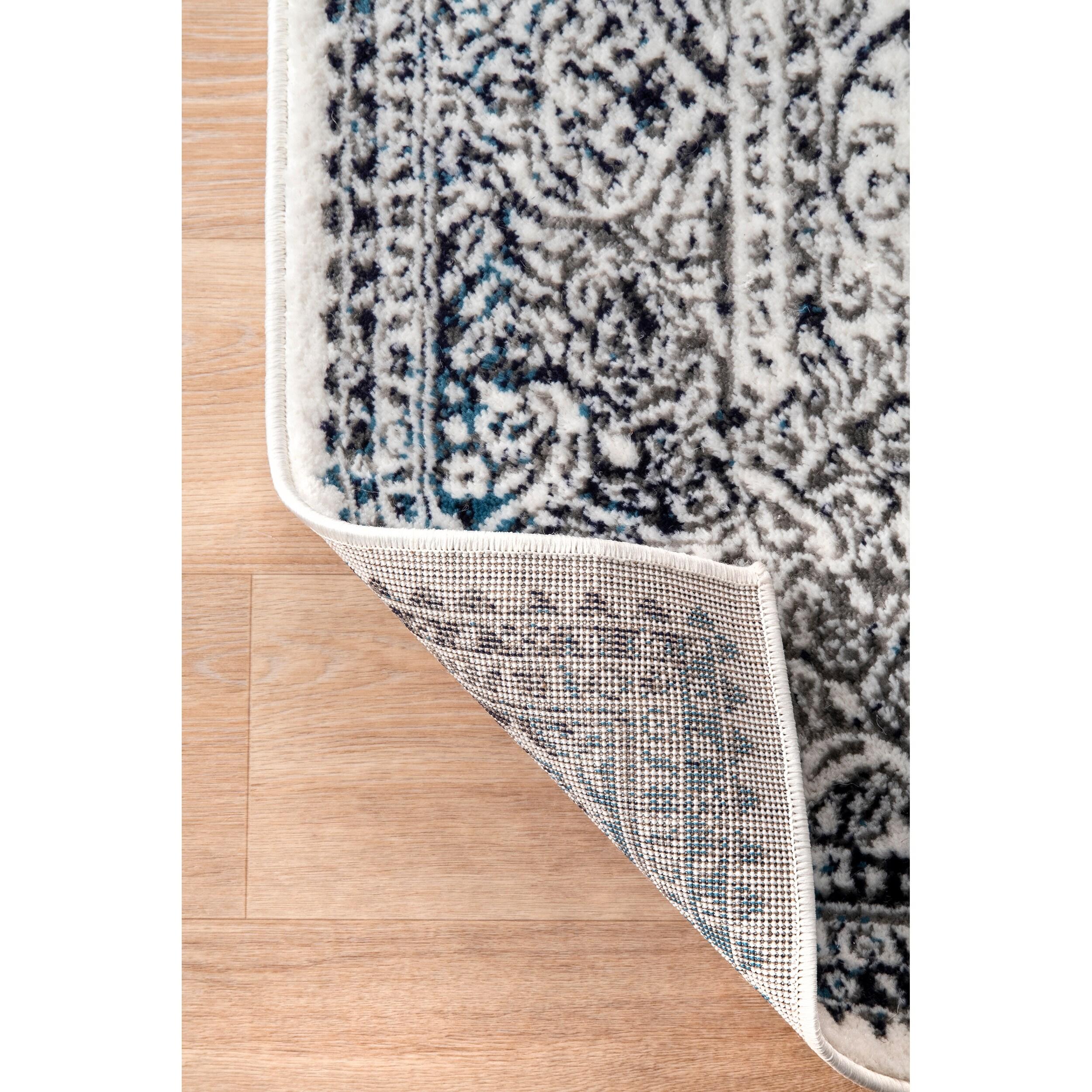 Nuloom Delores Oriental/Persian 9x12 Indoor Area Rug for Living Room Bedroom Dining Room Kitchen, Blue/Ivory