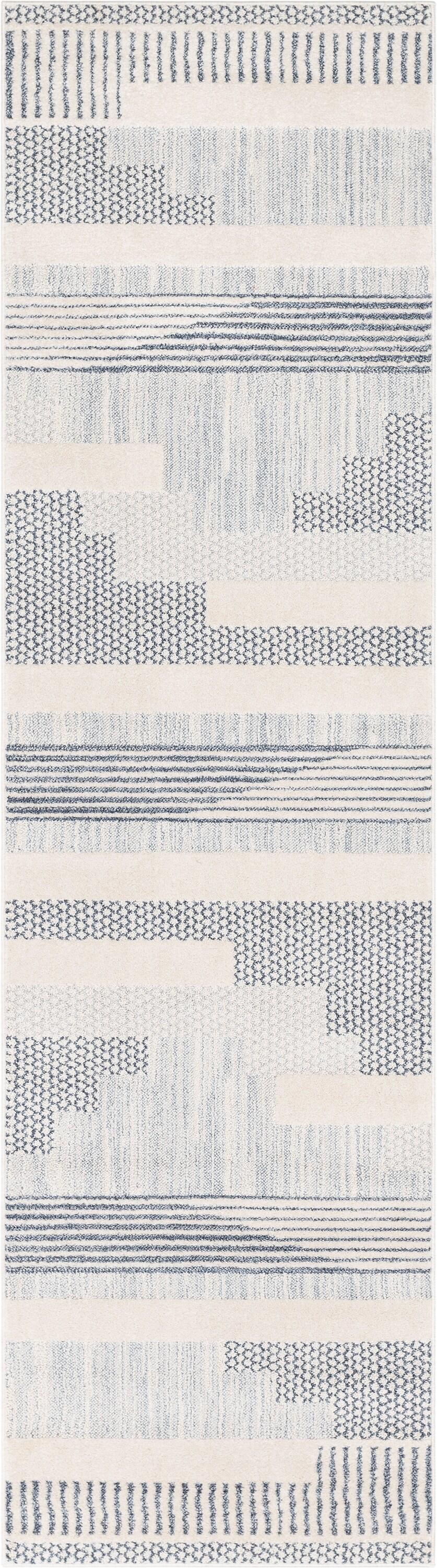 Marcone Briar Tribal Geometric Abstract Light Blue Looped Pile Rug