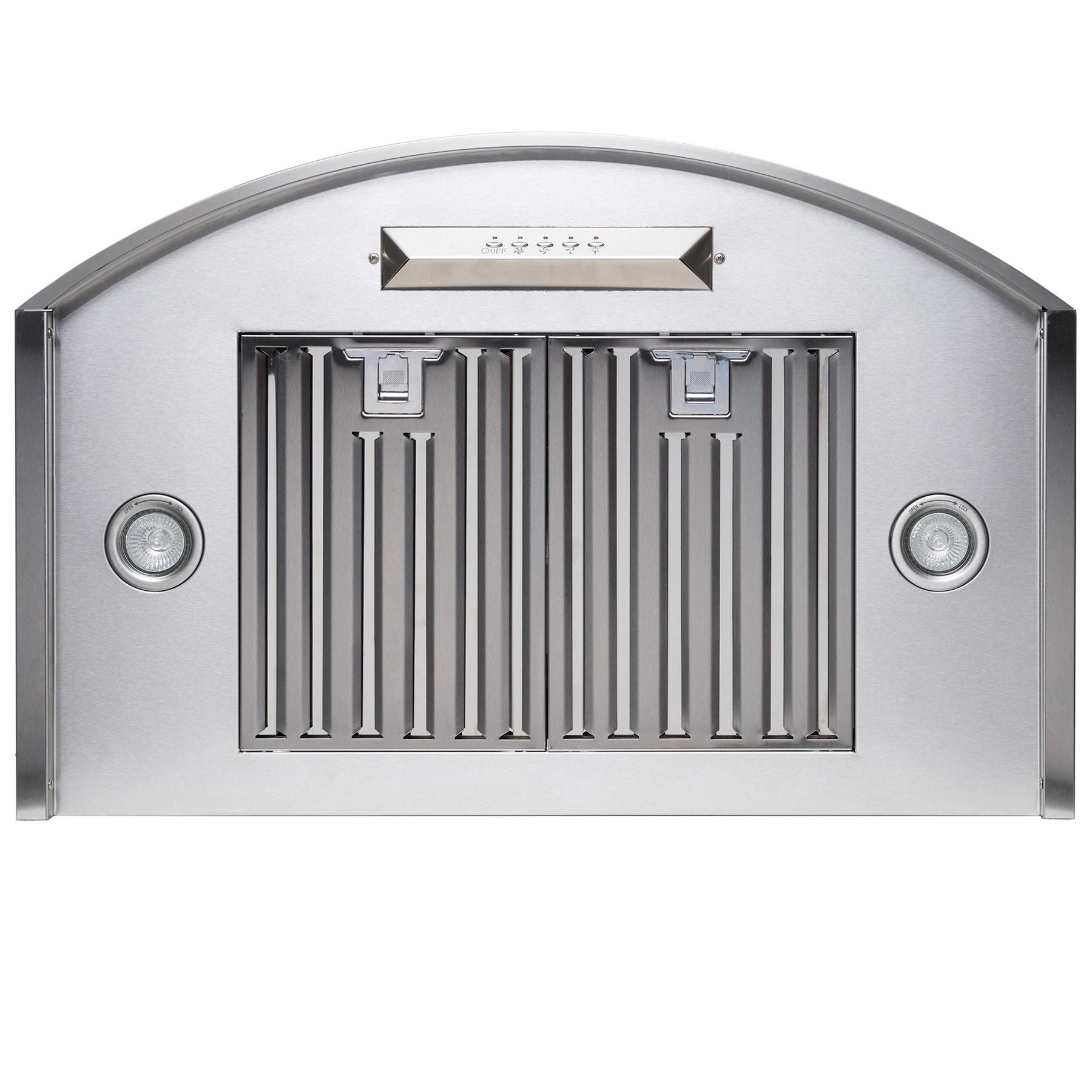 AKDY 30" Stainless Steel 343 CFM Convertible Wall Range Hood with Baffle Filter