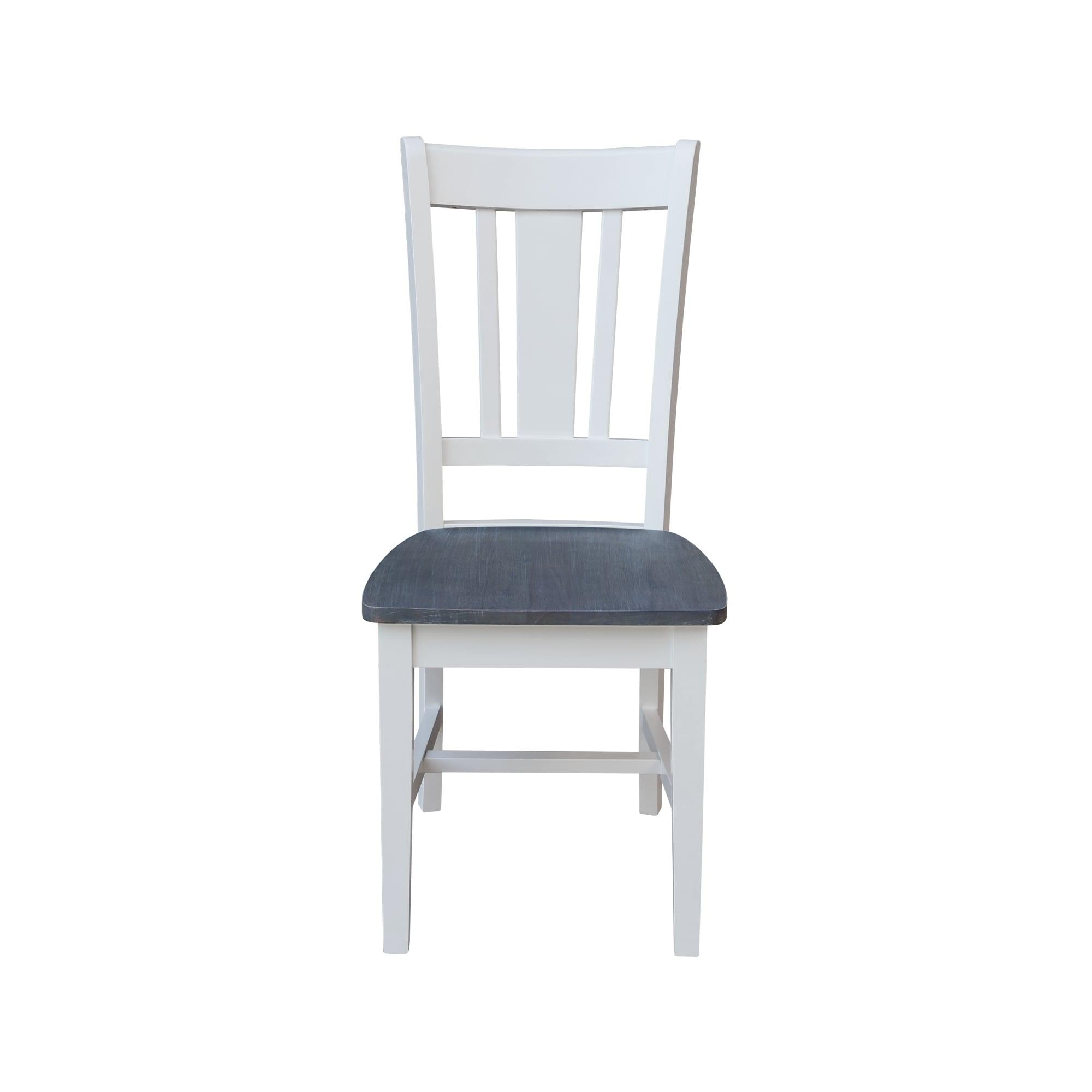 Set of 2 San Remo Splat Back Chairs Natural - International Concepts: Solid Wood, Mid-Century Design, Spot Clean