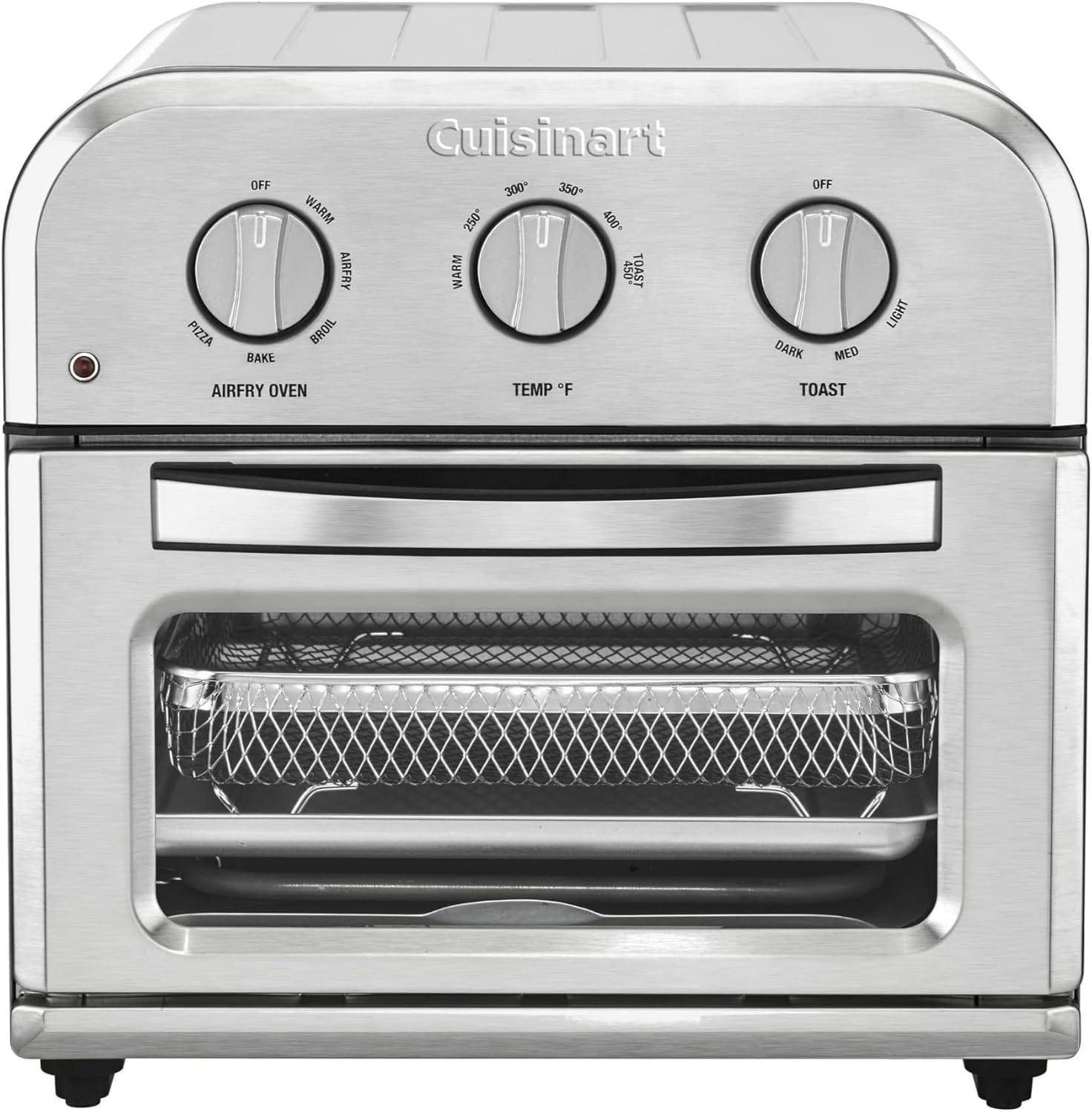 Cuisinart Compact Air Fryer Toaster Oven, 1800-Watt Motor with 6-in-1 Functions and Wide Temperature Range