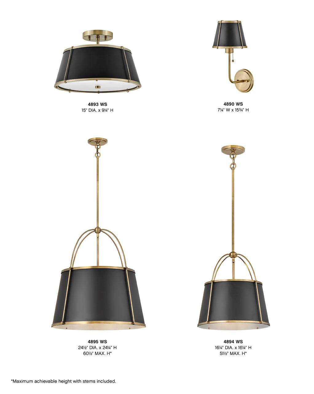 4894WS-Hinkley Lighting-Clarke - 12W 1 LED Large Pendant-16.25 Inches Tall and 16.25 Inches Wide-Warm Brass Finish