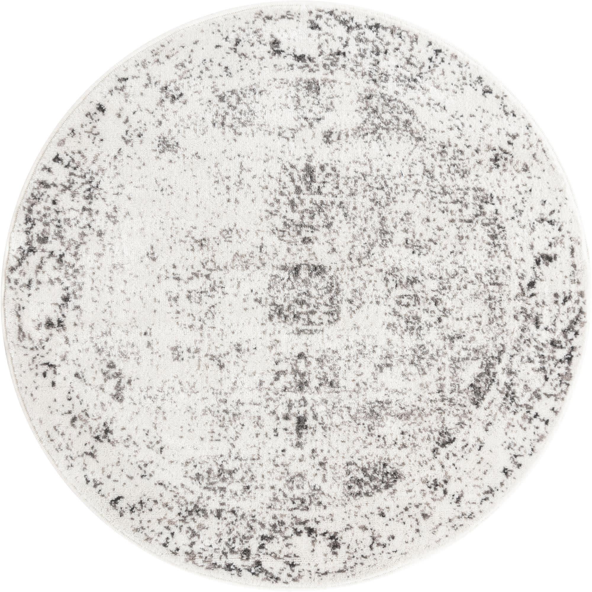 Unique Loom Sofia Collection Area Rug - Casino (3' 3" Round Gray/Beige)