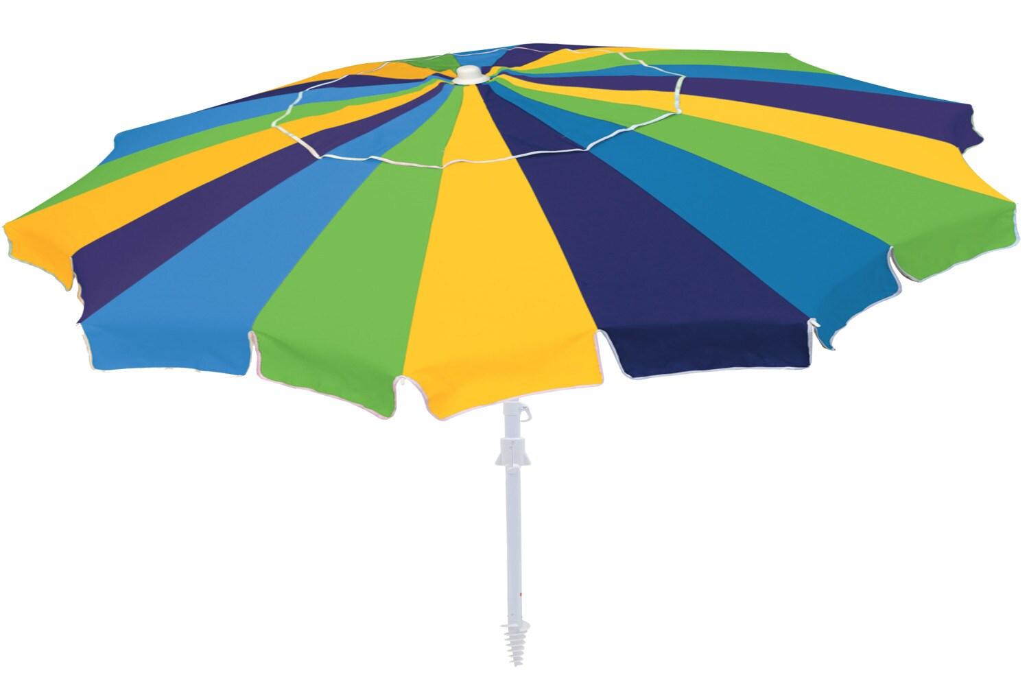 7 ft. Multicolor Beach Umbrella with Sand Anchor and Carry Bag