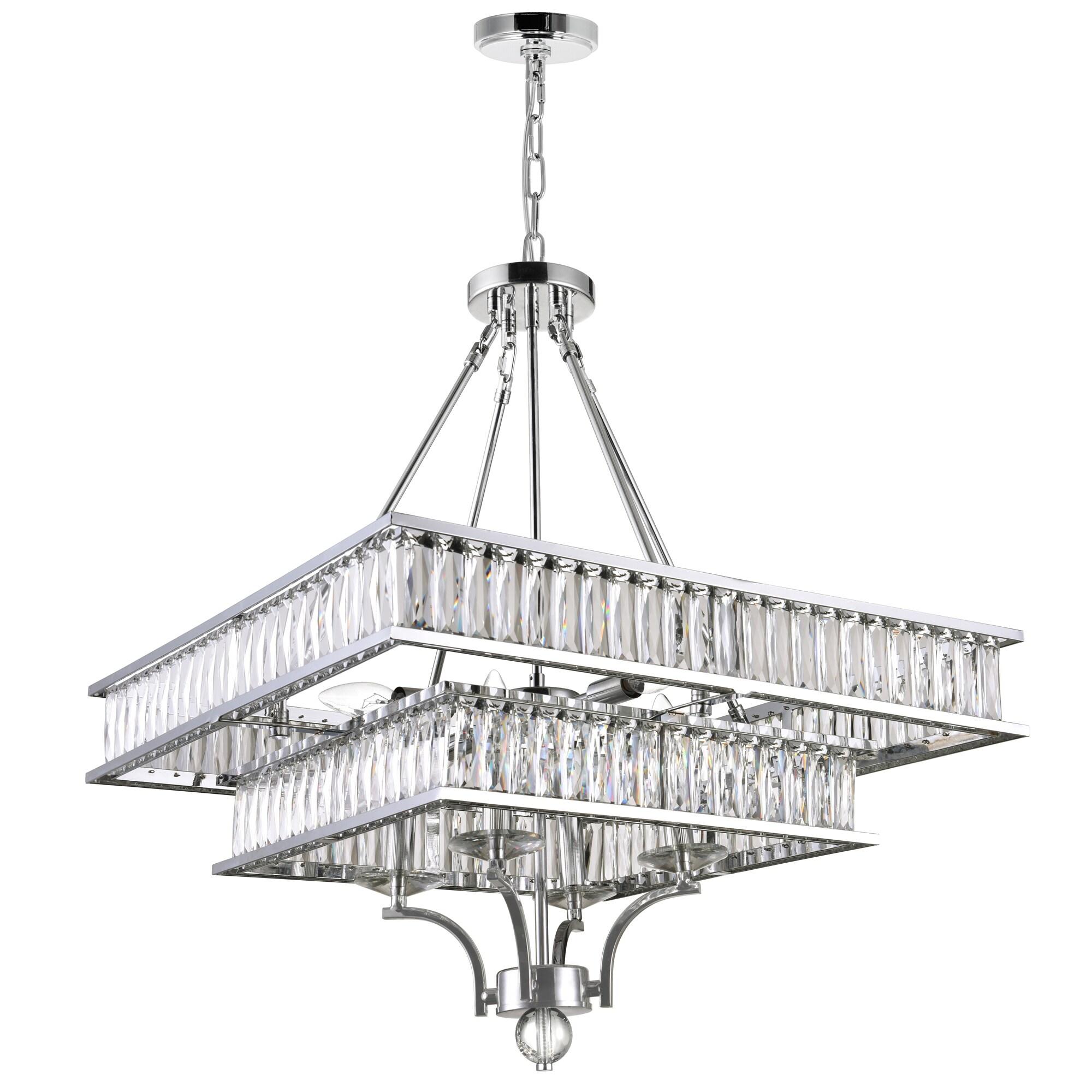 Shalia 23" Chrome Crystal Two-Tier Chandelier
