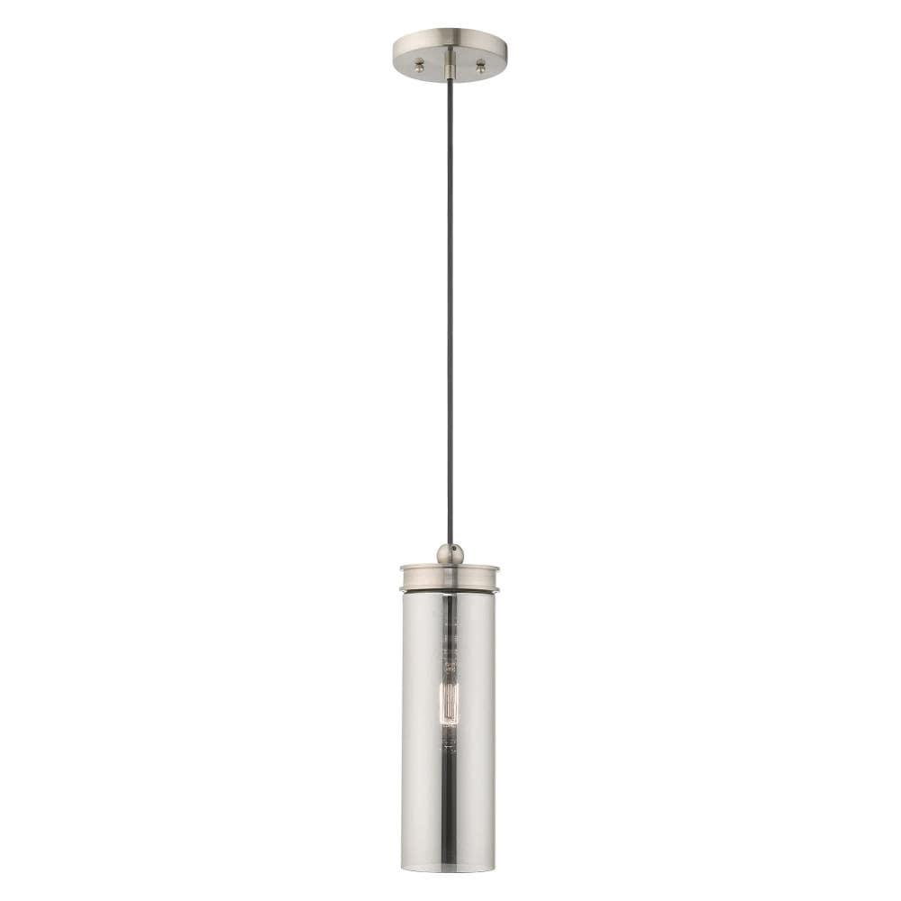 Livex Lighting Art Glass 1 - Light Pendant in  Brushed Nickel