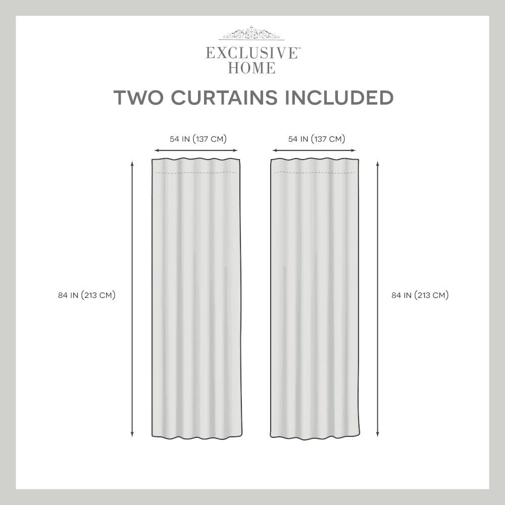 84"x54" Wilshire Back Tab Sheer Window Curtain Panels White - Exclusive Home: Botanical Floral Design, 2 Panels, Indoor Use