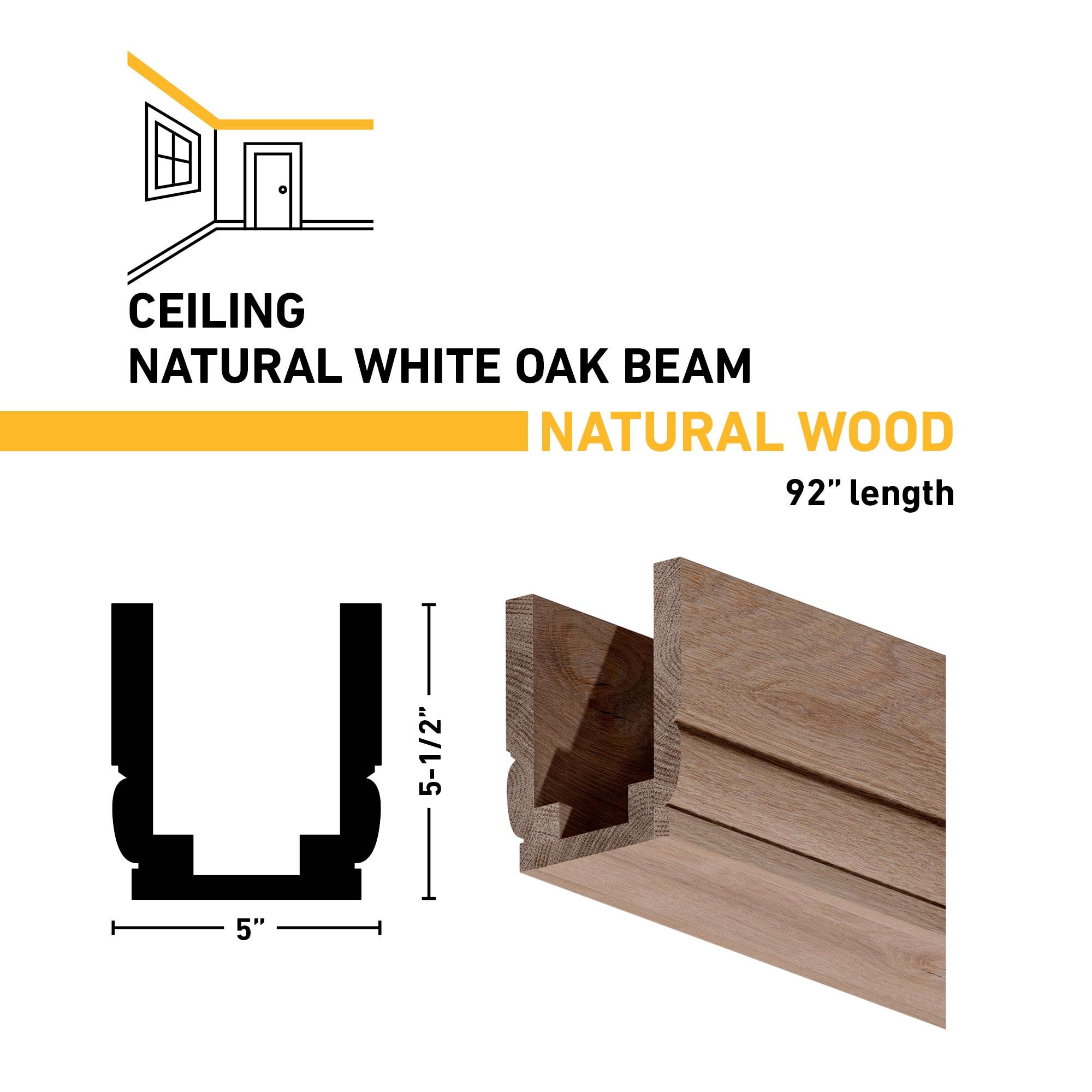 Traditional Profile Box Beam Natural White Oak 5" X 5-1/2" X 92"