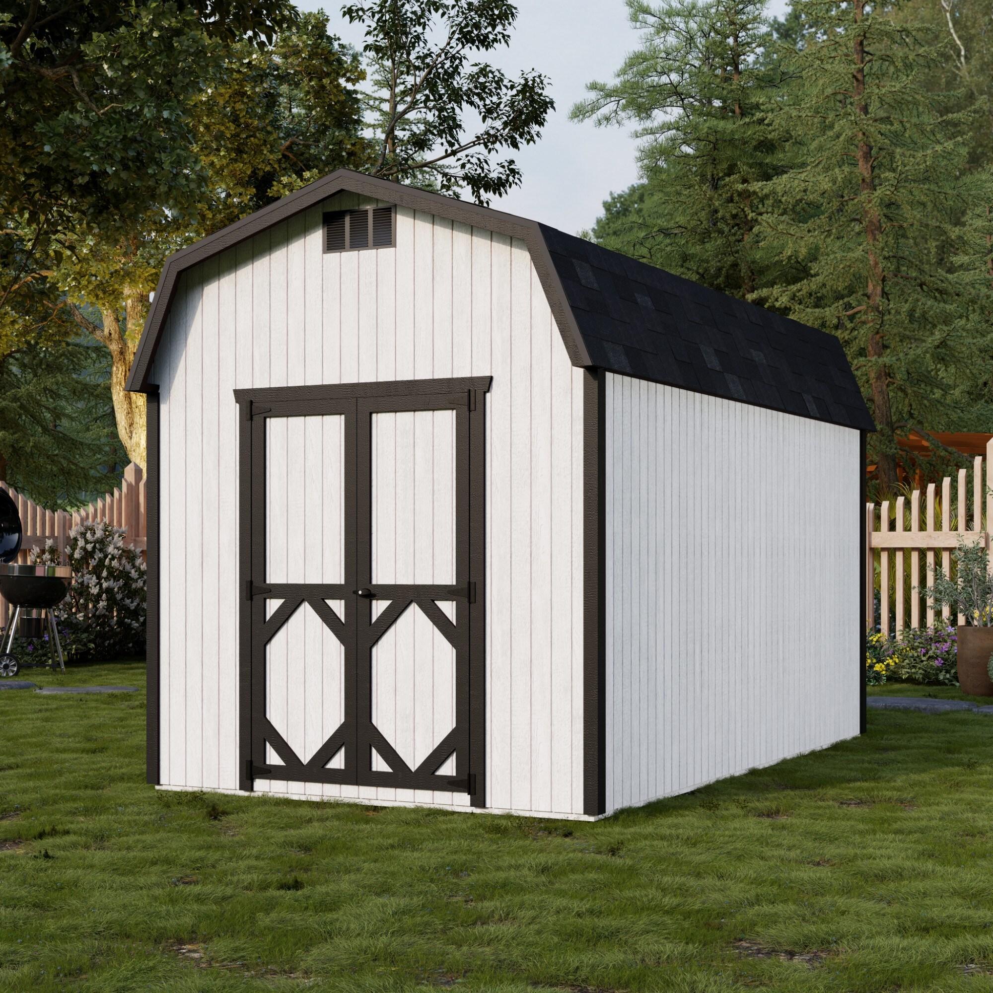 Little Cottage Co. 8x14 Classic Gambrel Barn with 6 ft. Sidewalls, Outdoor Wood Storage Shed Do-It-Yourself Precut Kit