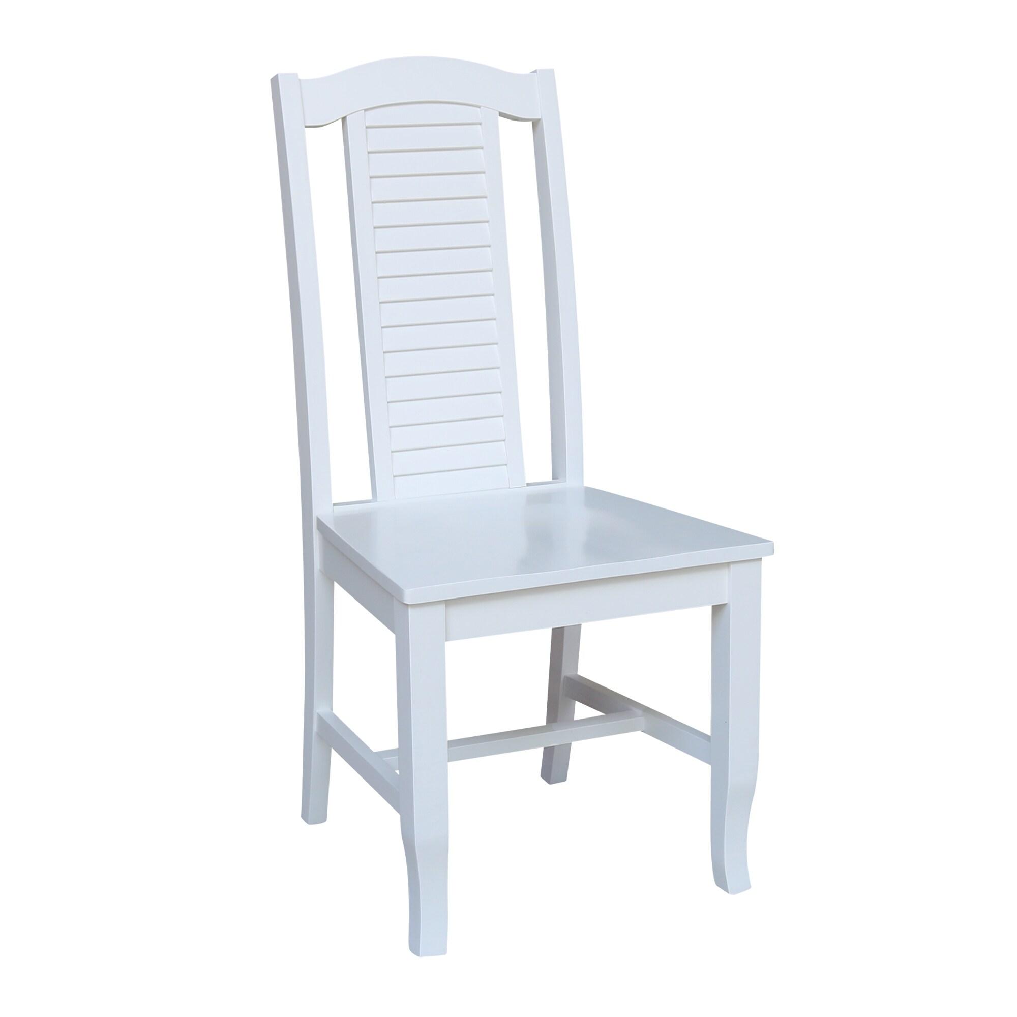 Seaside Solid Wood Chairs in White - Set of 2