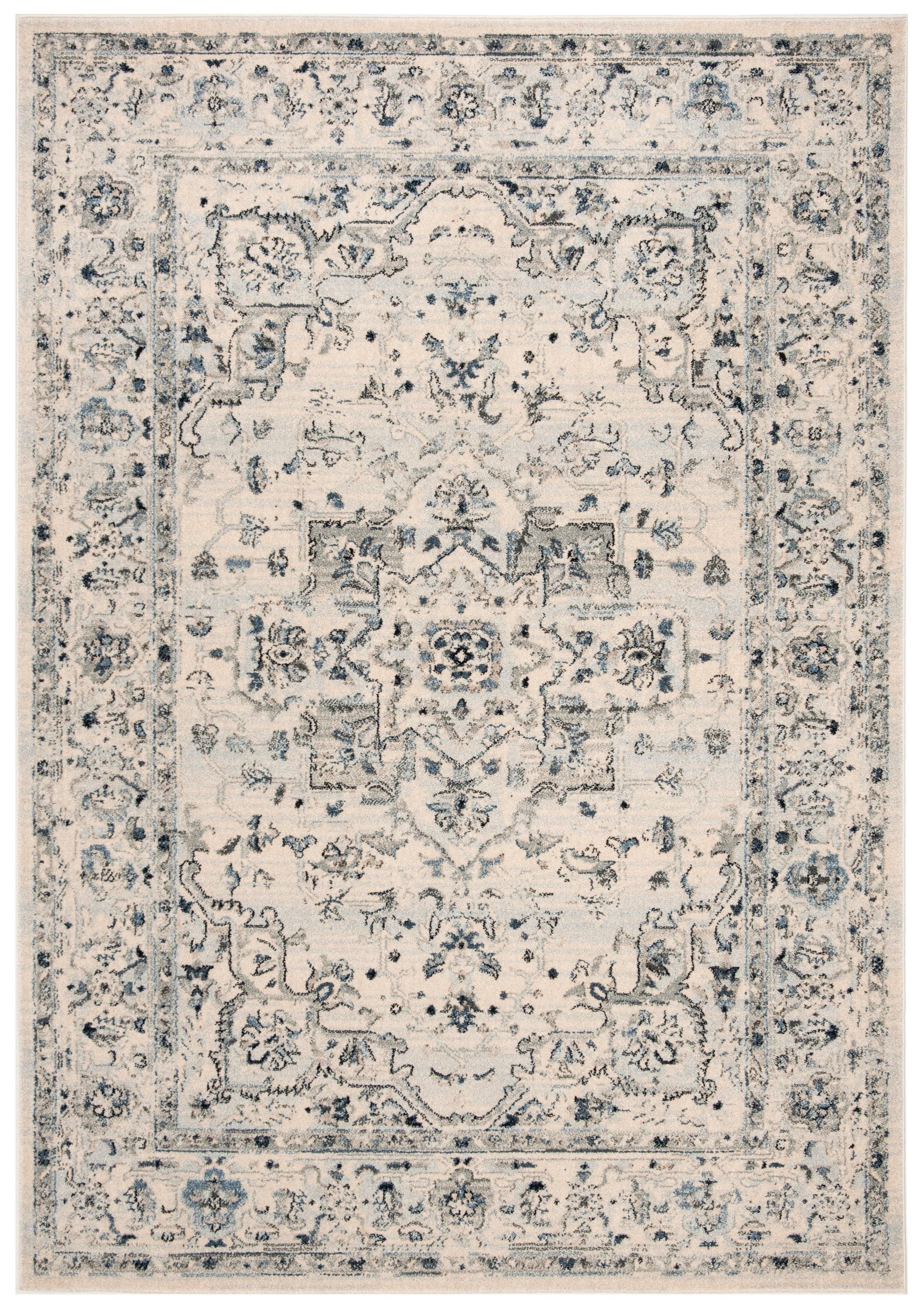 Charleston CHL411 Loomed Indoor Area Rug - Ivory/Light Blue - 5'3"x7'6" - Safavieh