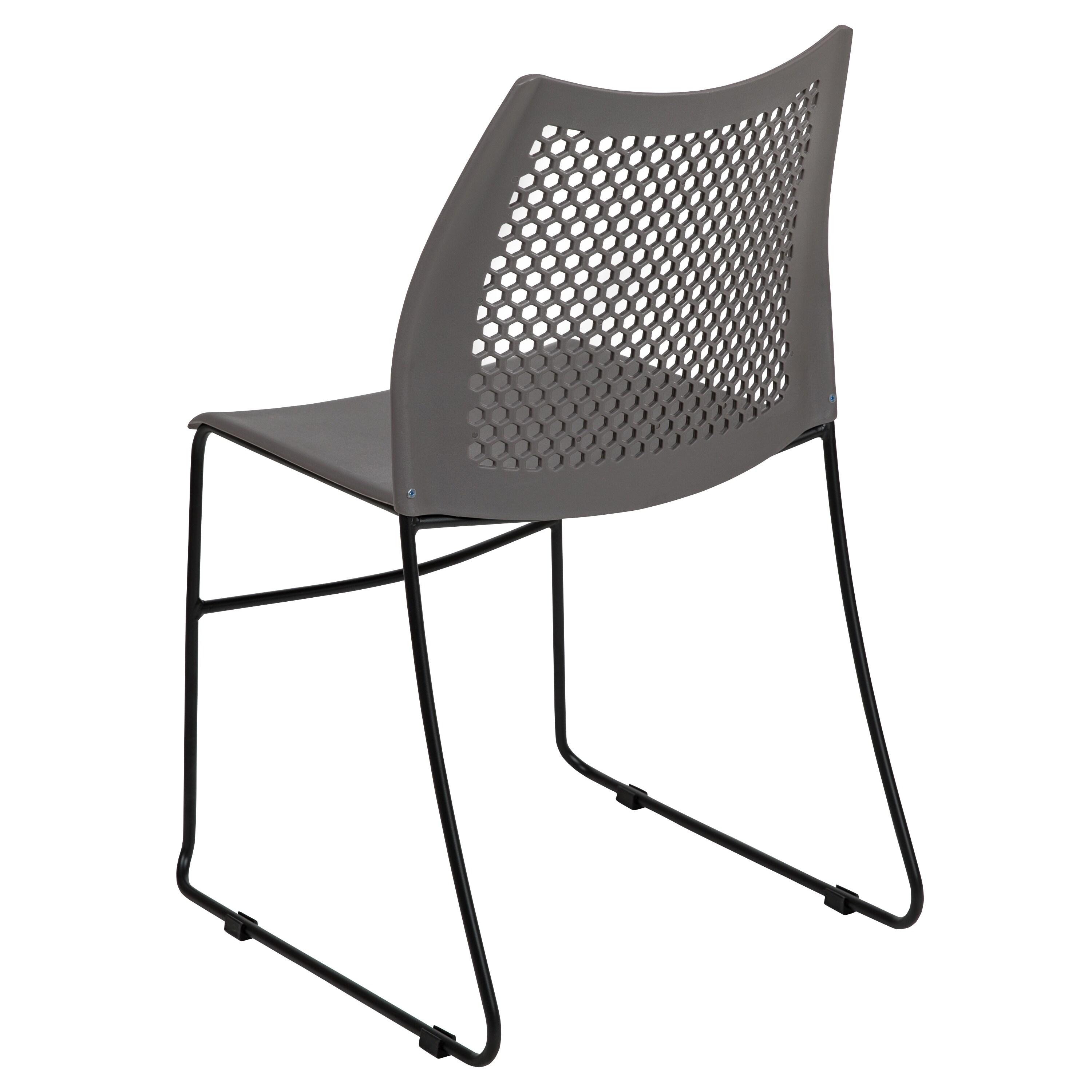 Antonia 661 lb. Capacity Stack Chair with Air-Vent Back and Powder Coated Sled Base