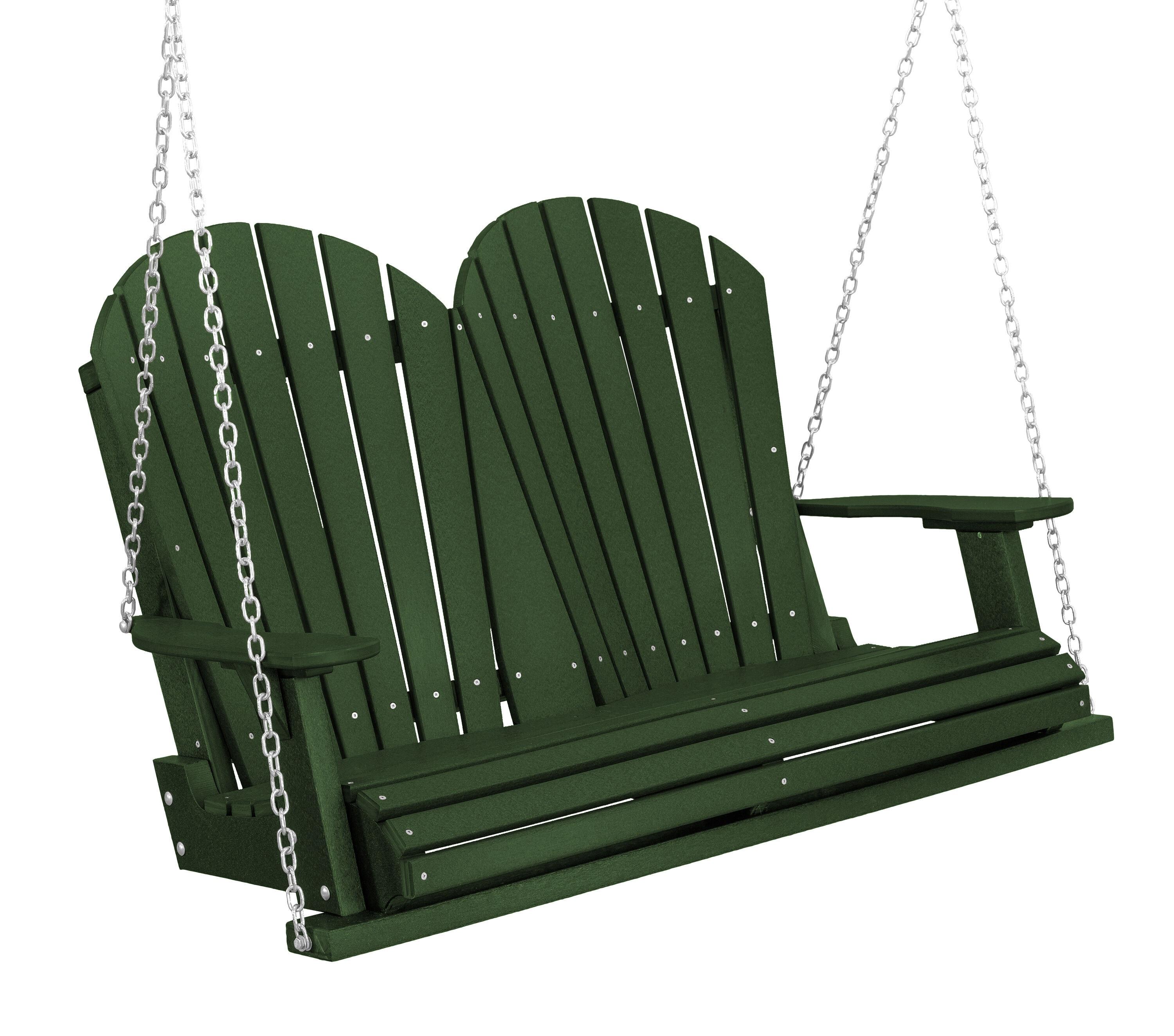 Wildridge Heritage 2-Seat Porch Swing, Turf Green, Outdoor Weather Resistant Poly Patio Furniture