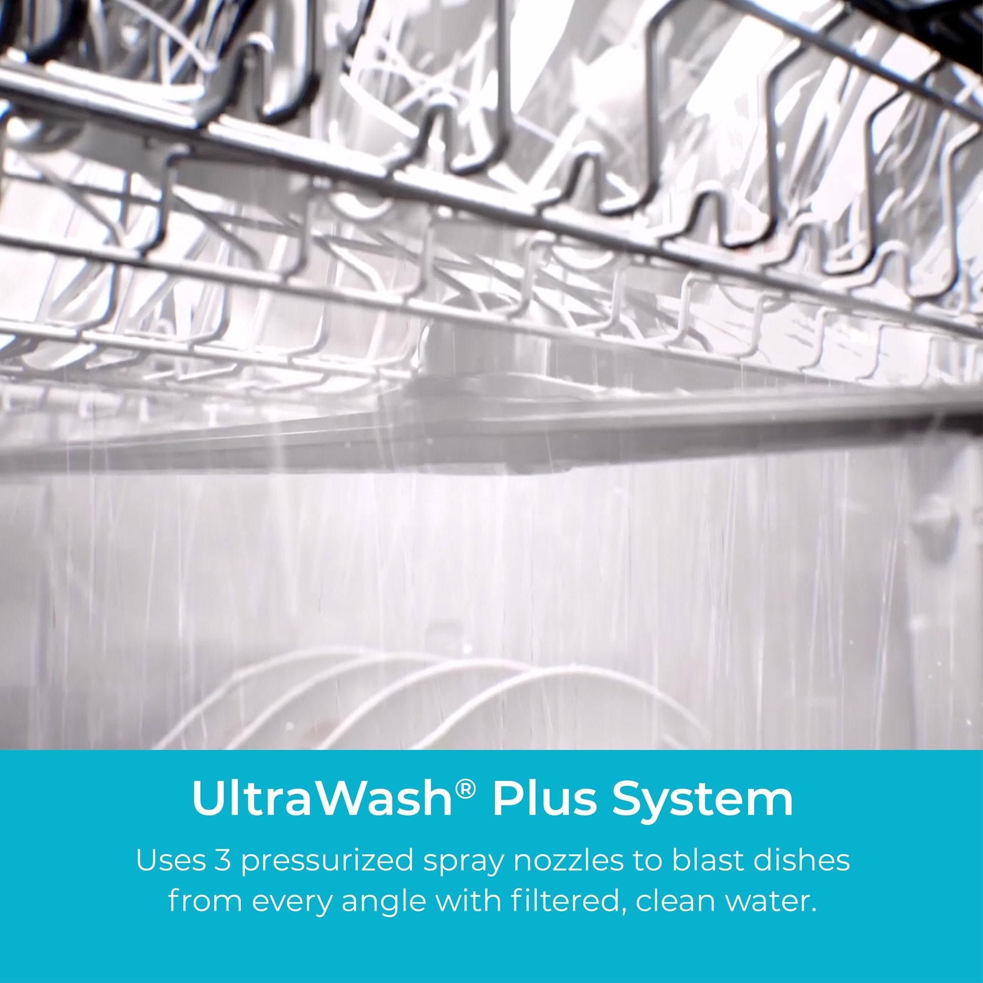 Kenmore 24" Built-In Stainless Steel Tub Dishwasher with EasyFlex 3rd Rack, SmartWash, UltraWash Plus, TurboDry, and MoreSpace Adjustable Rack, Energy Star Certified, Black