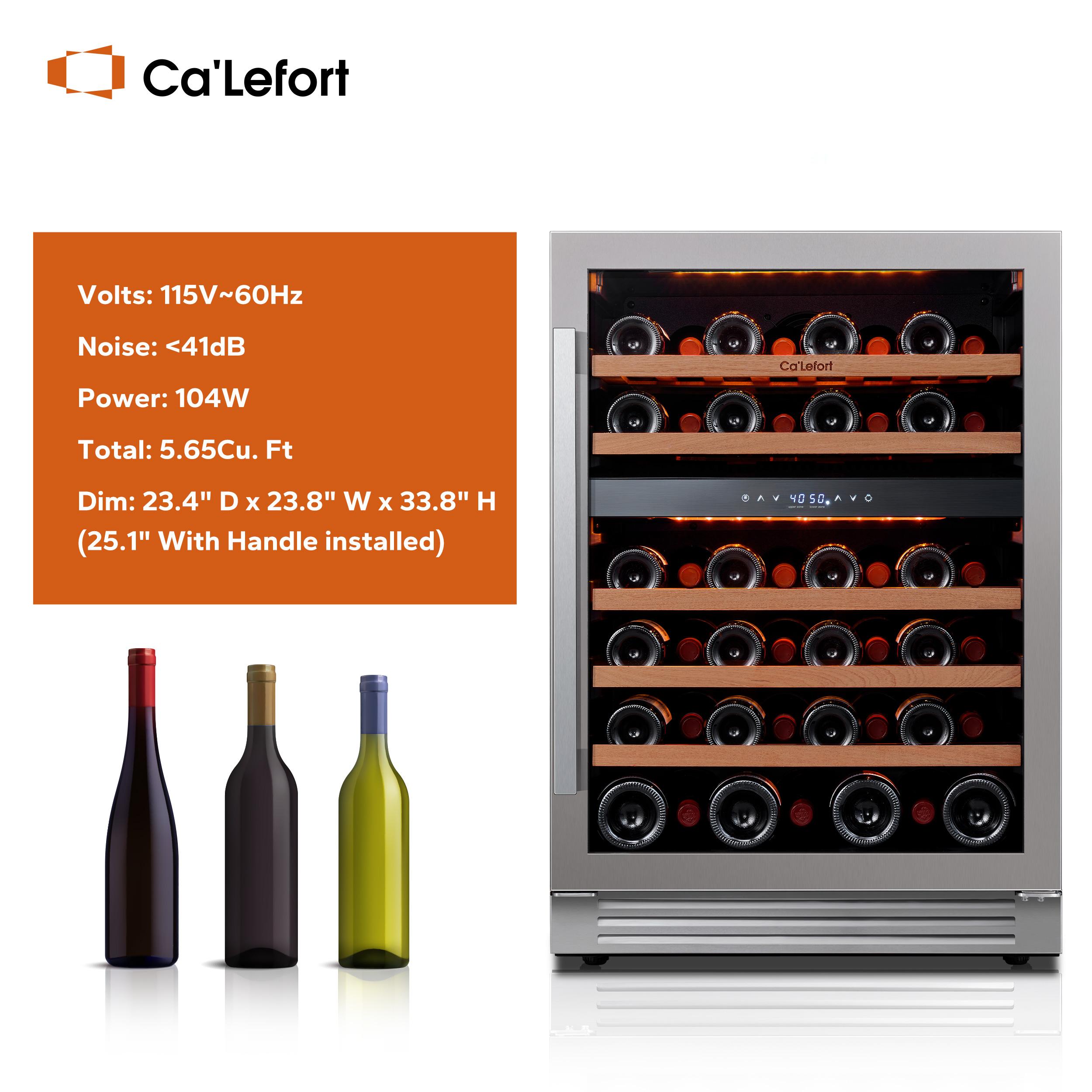 Ca'Lefort 24" Stainless Steel Dual Zone Wine Fridge with Glass Door