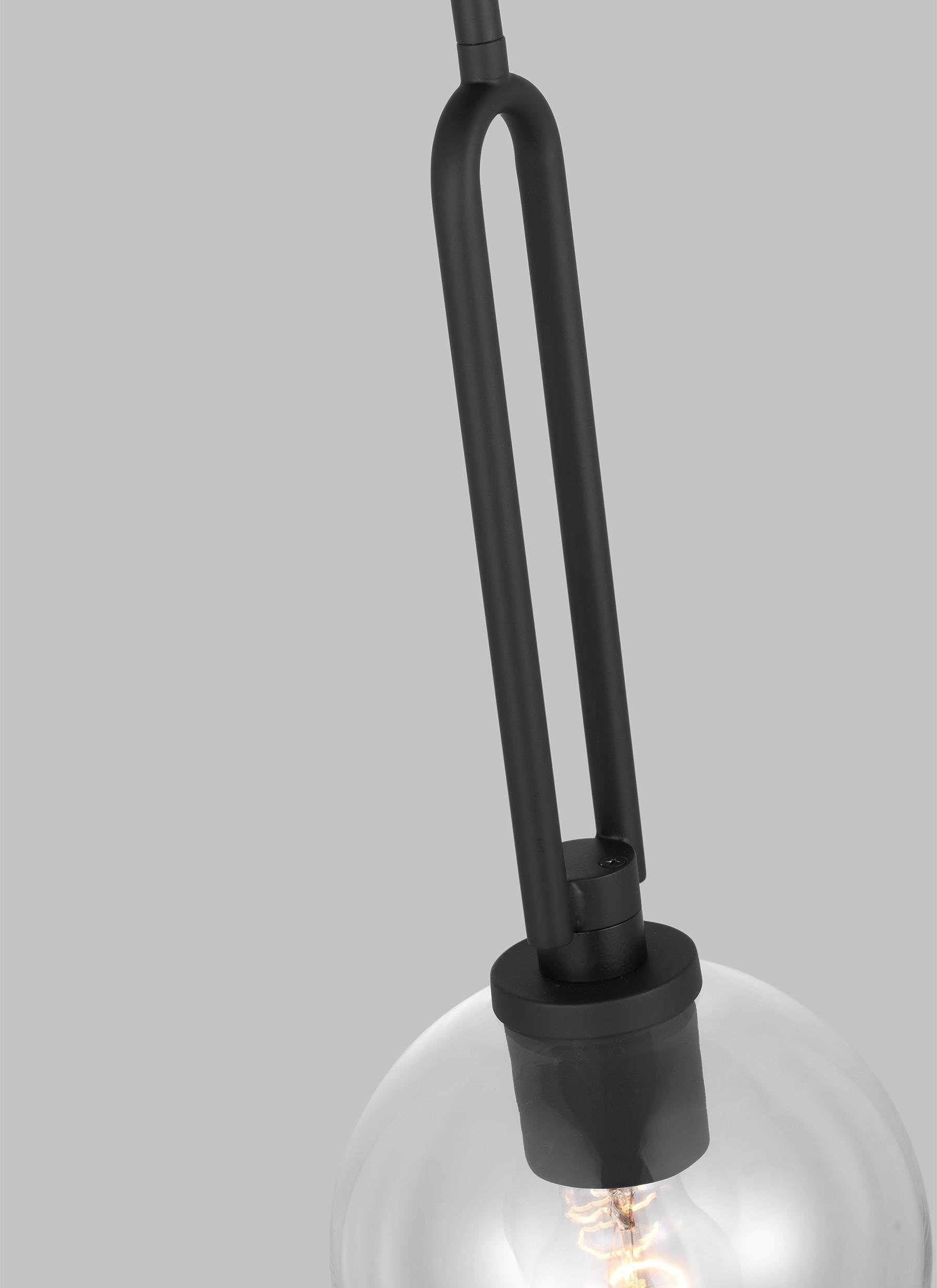 Codyn 1-Light Midnight Black Statement Mini Pendant Light with Clear Glass Shade