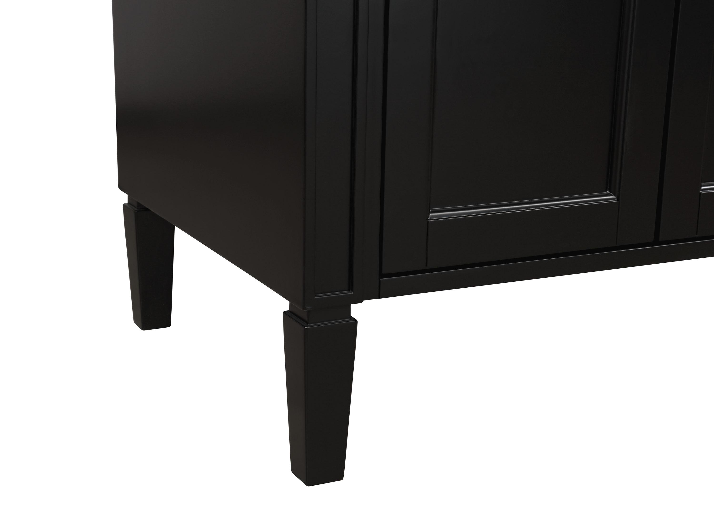Elegant Decor Park Avenue 30" Solid Wood & Metal Single Bathroom Vanity in Black
