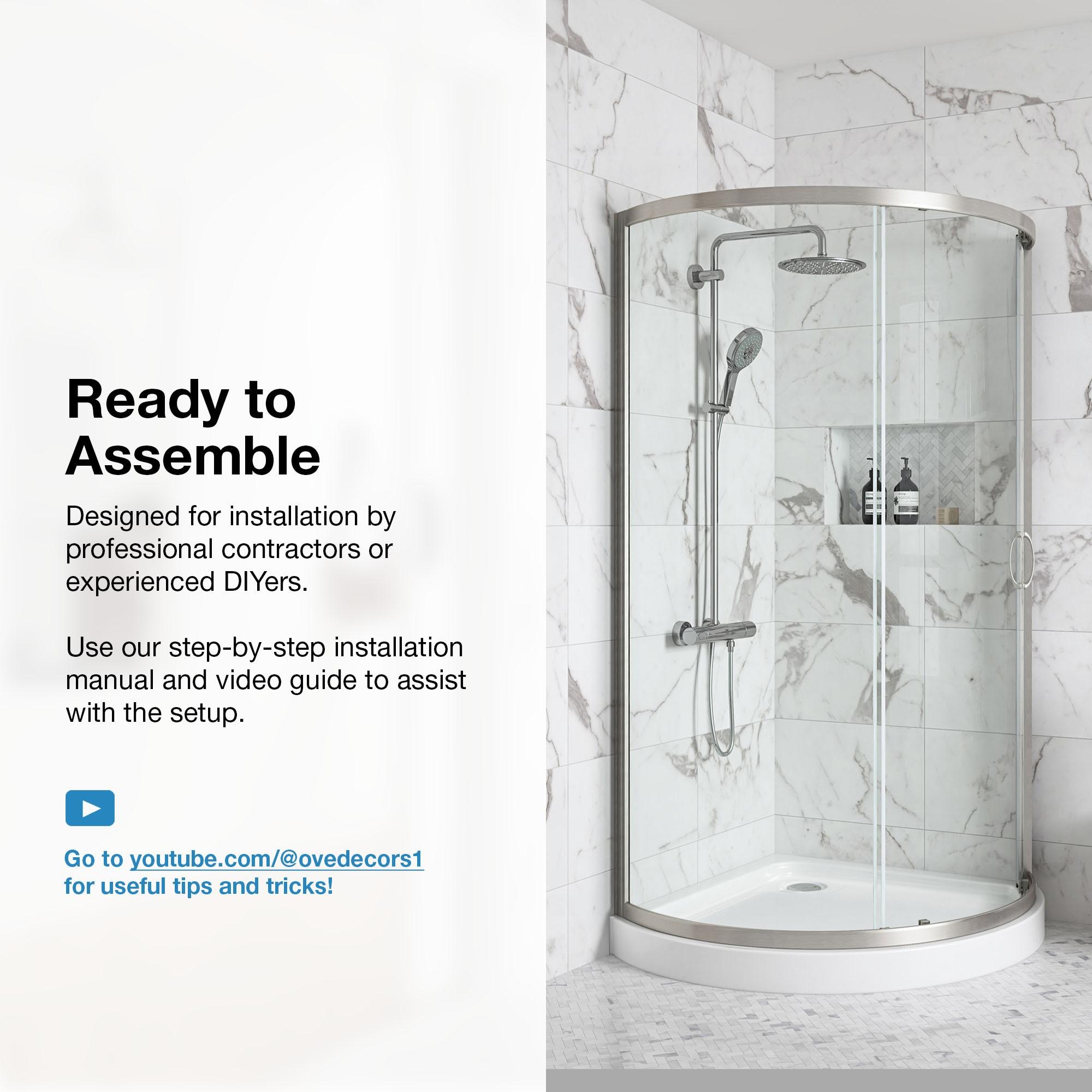 OVE Decors Breeze 44 in. Round Shower Kit w/ Clear, Base