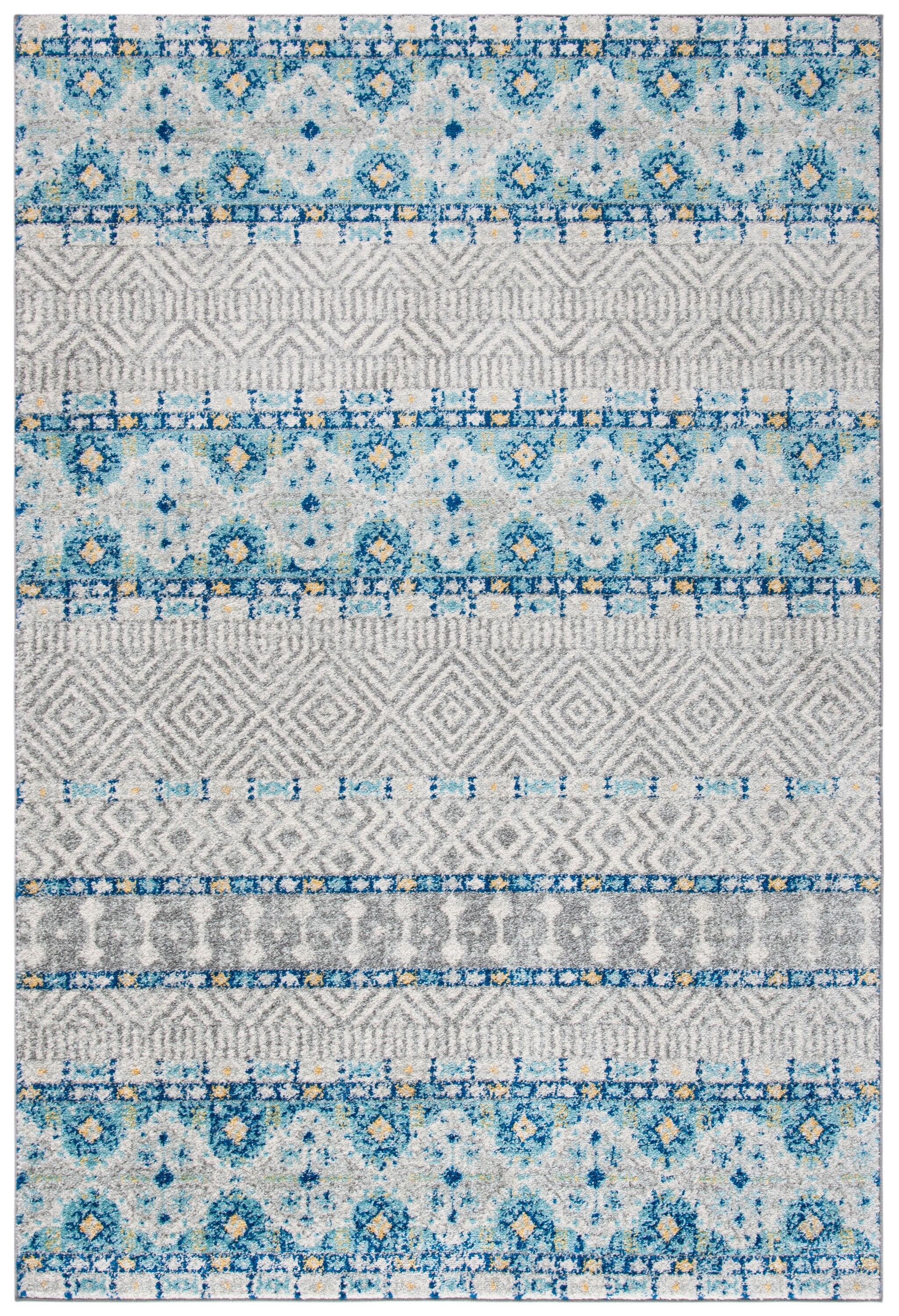 Madison MAD797 Power Loomed Area Rug - Grey/Turquoise - 6'7"x9'2" - Safavieh.