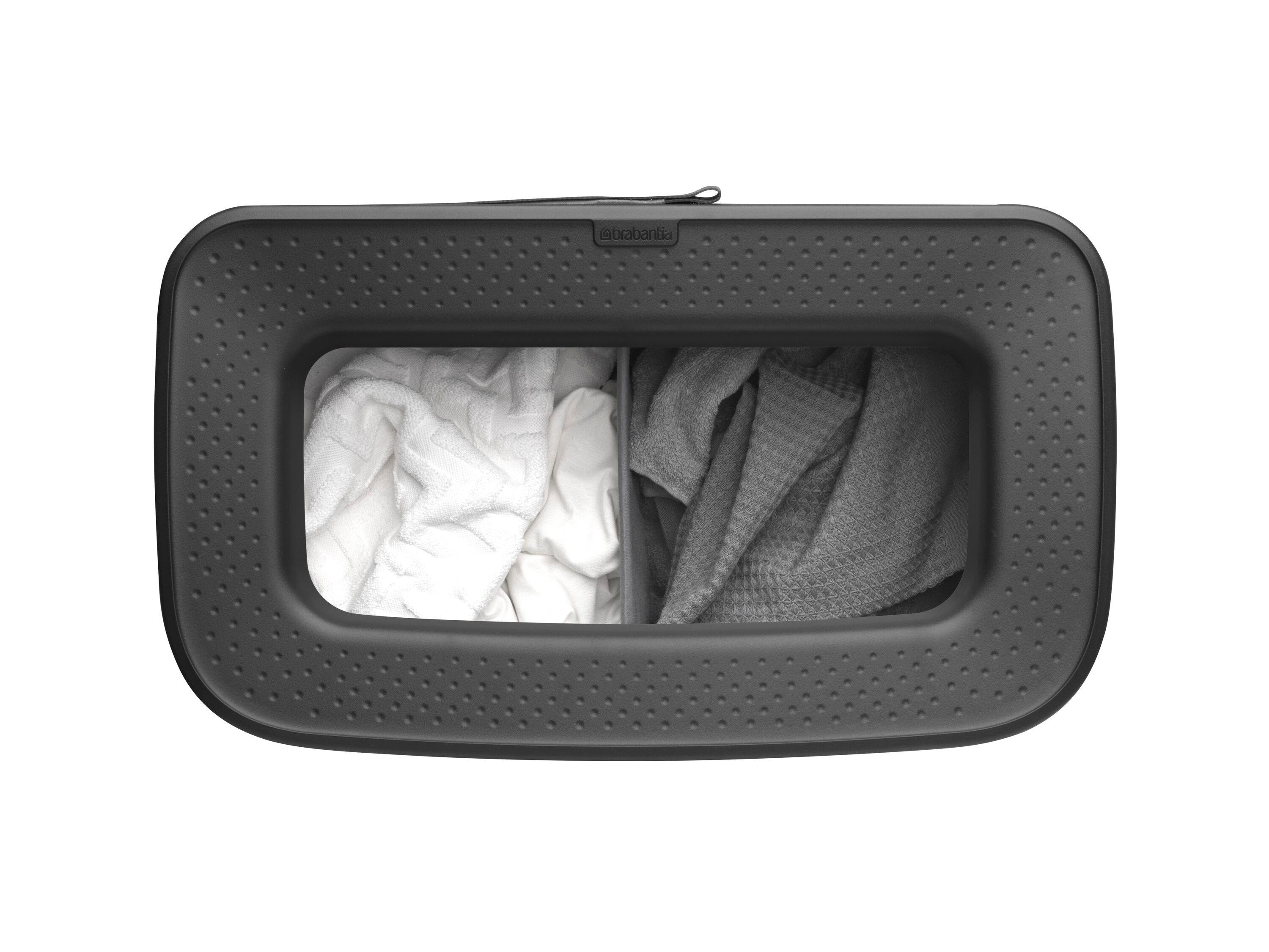 Black Steel Upright Hamper with Lid and Ventilation Holes