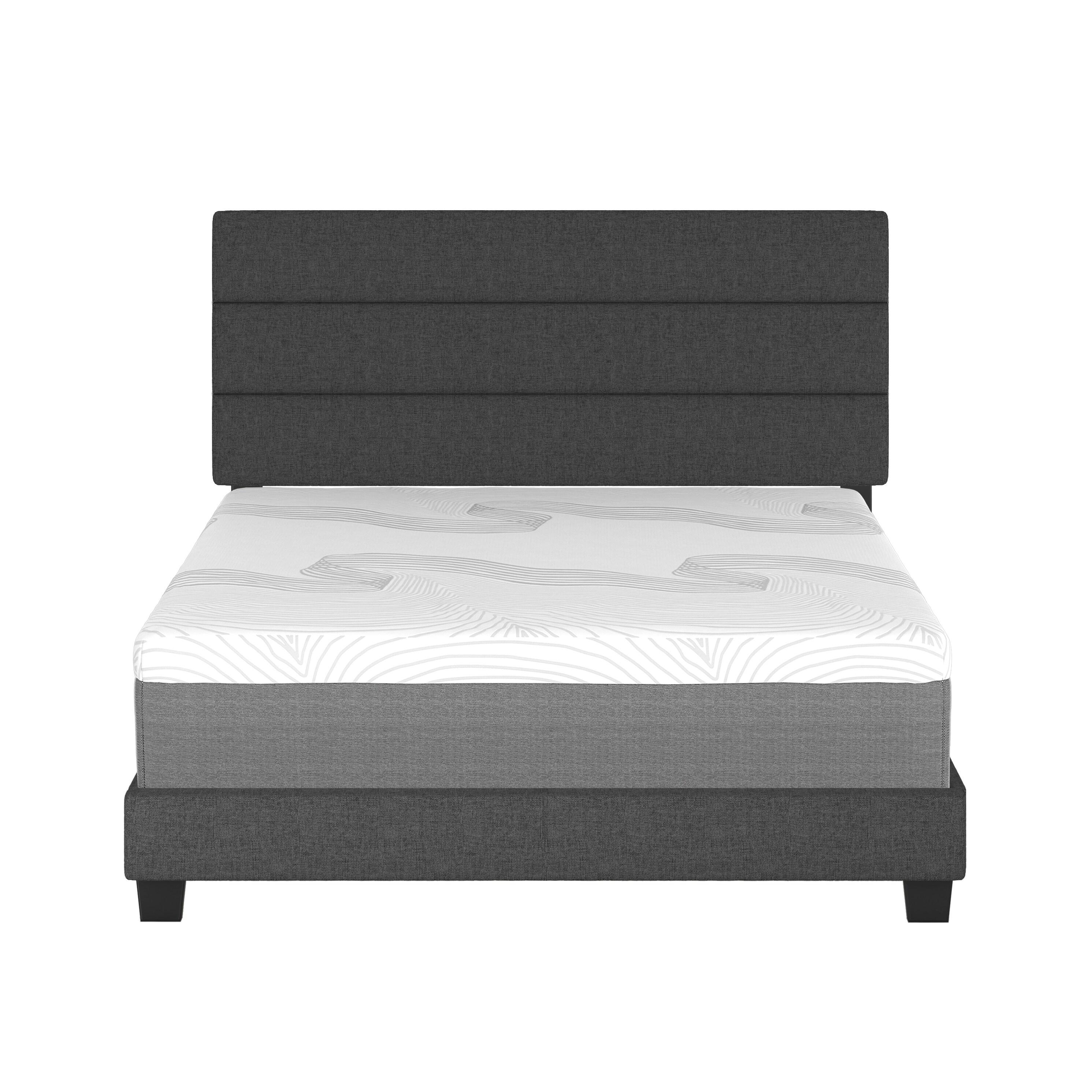 Boyd Sleep Boyd Sleep Sicily Upholstered Linen Tri Panel Platform Bed Frame with Adjustable Height Headboard, Sturdy 13 Slat Support System, No Box Spring Required