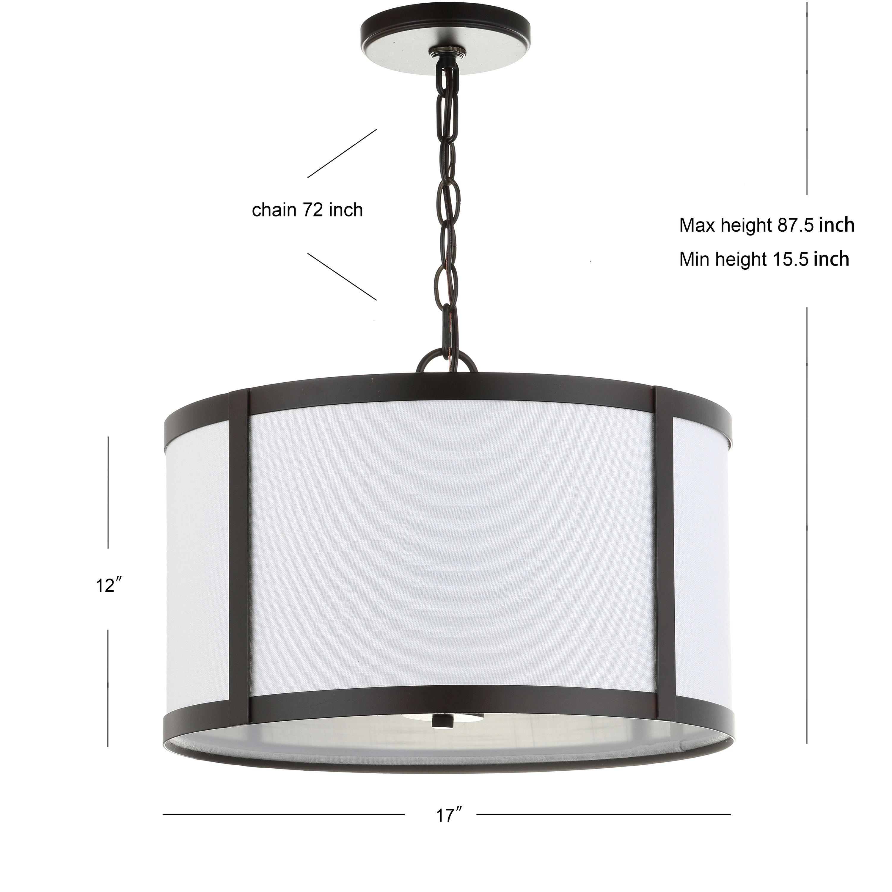 Thatcher 17" Metal LED Pendant Light, Oil Rubbed Bronze/White