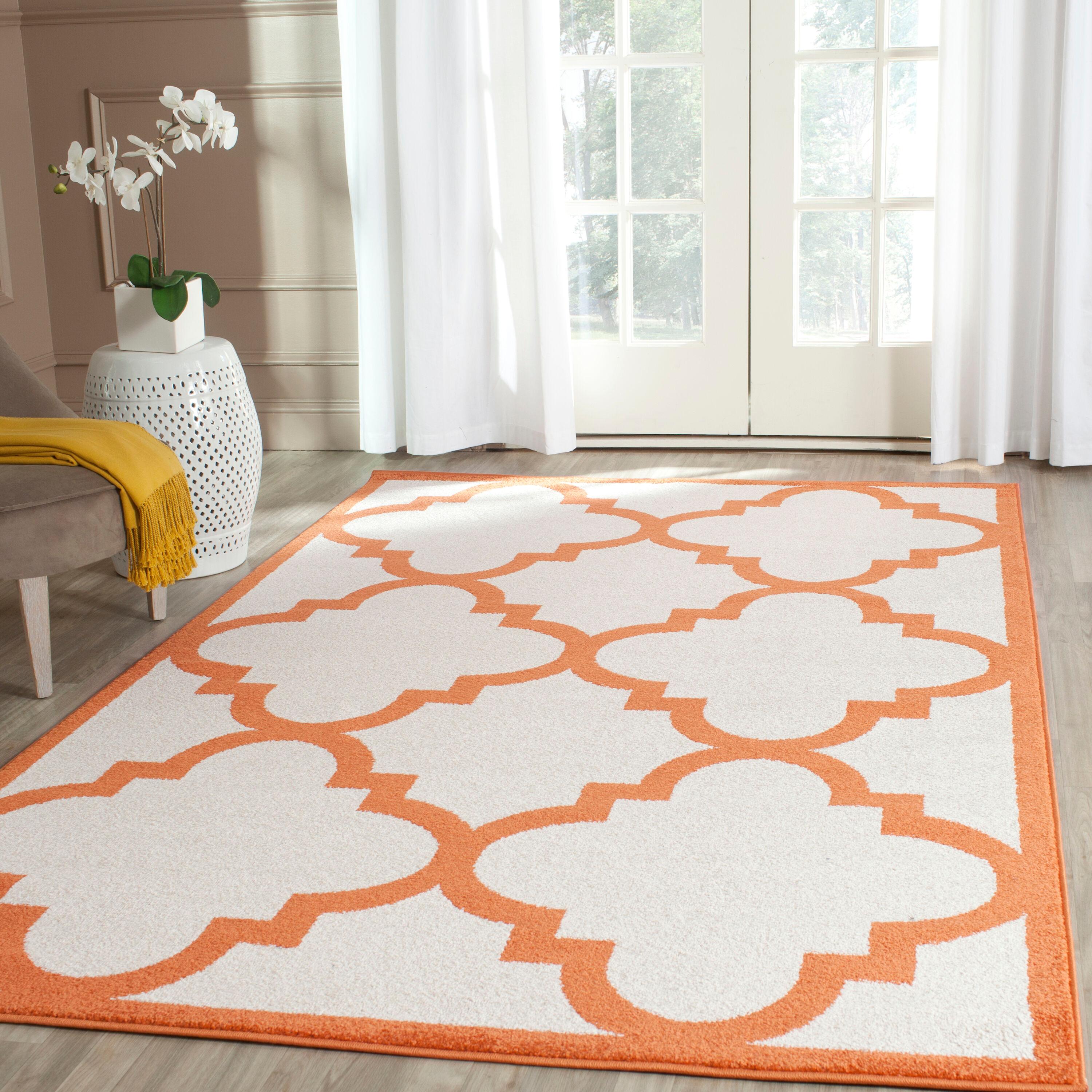 Amherst AMT423 Power Loomed Indoor Accent Rug - Beige/Orange - 2'6"x4' - Safavieh