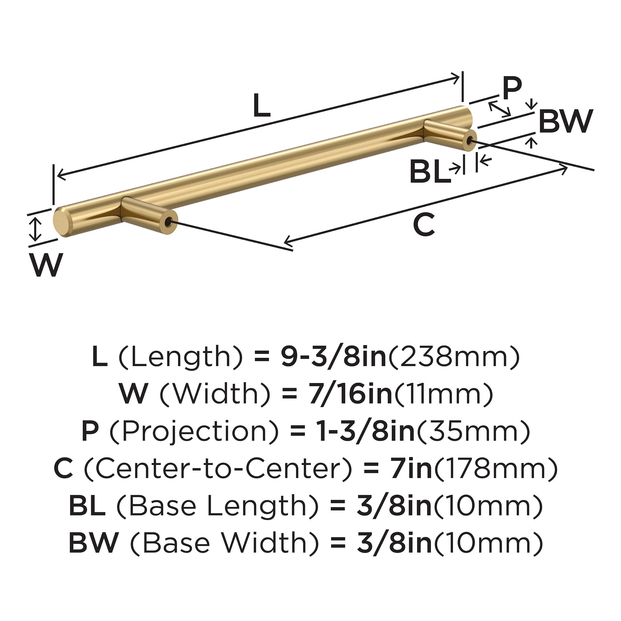 Bar Pulls 7 inch (178mm) Center-to-Center Champagne Bronze Cabinet Pull