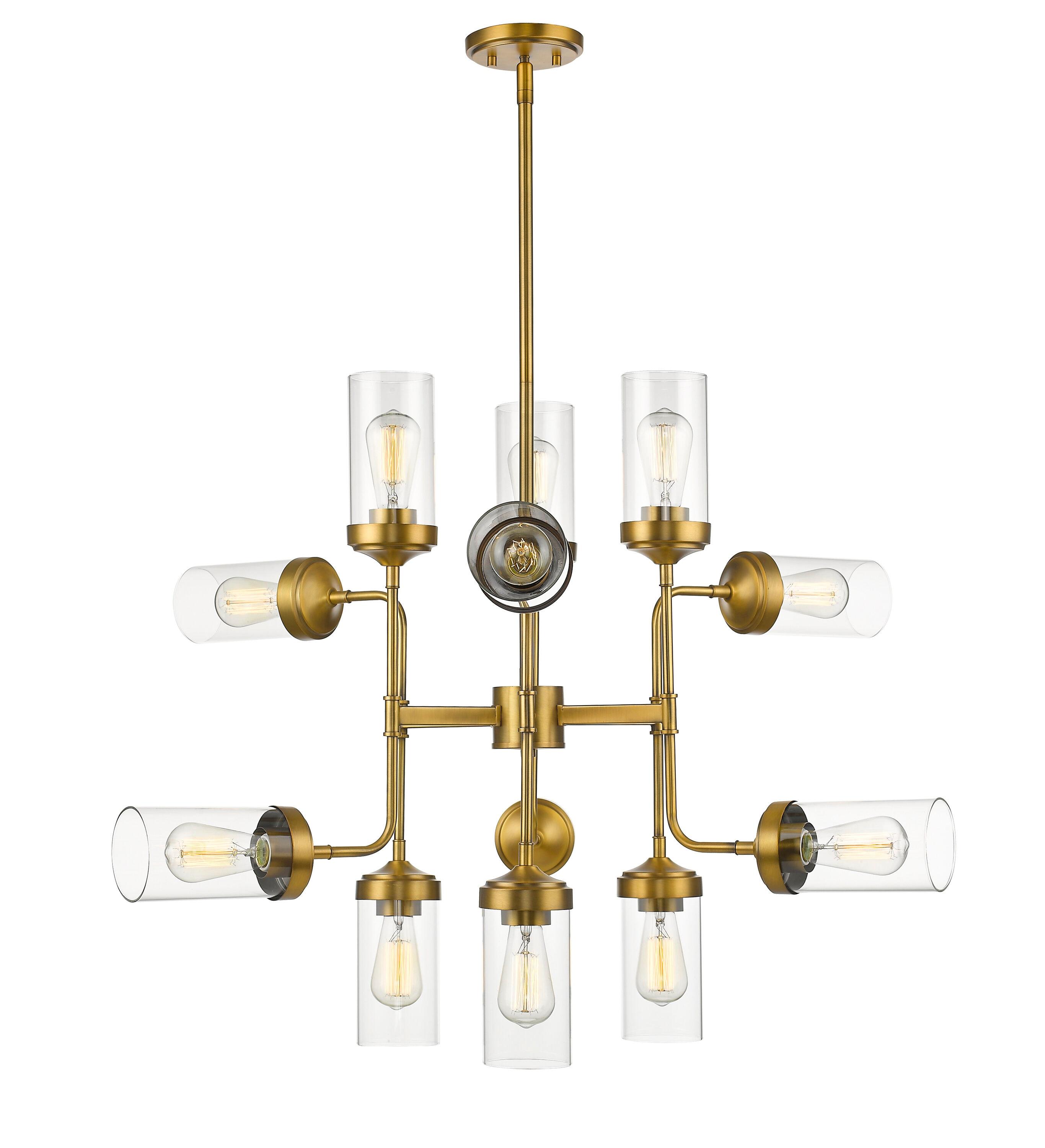 Z Lite 617-12FB 27.75 x 36 in. 12 Light Pendant, Foundry Brass