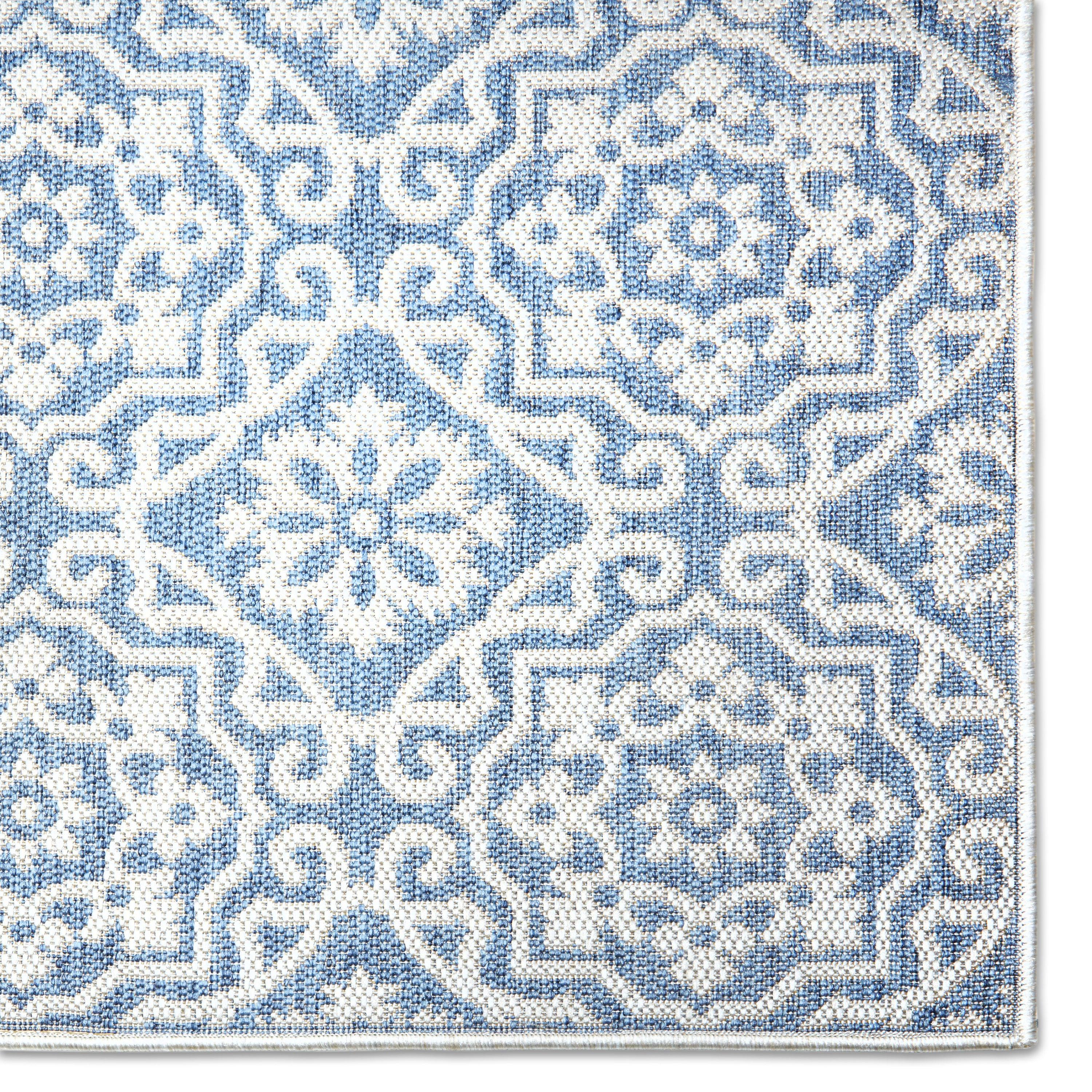 Nicole Miller New York Patio Country Danica Geometric Indoor/Outdoor Area Rug, Blue/Gray