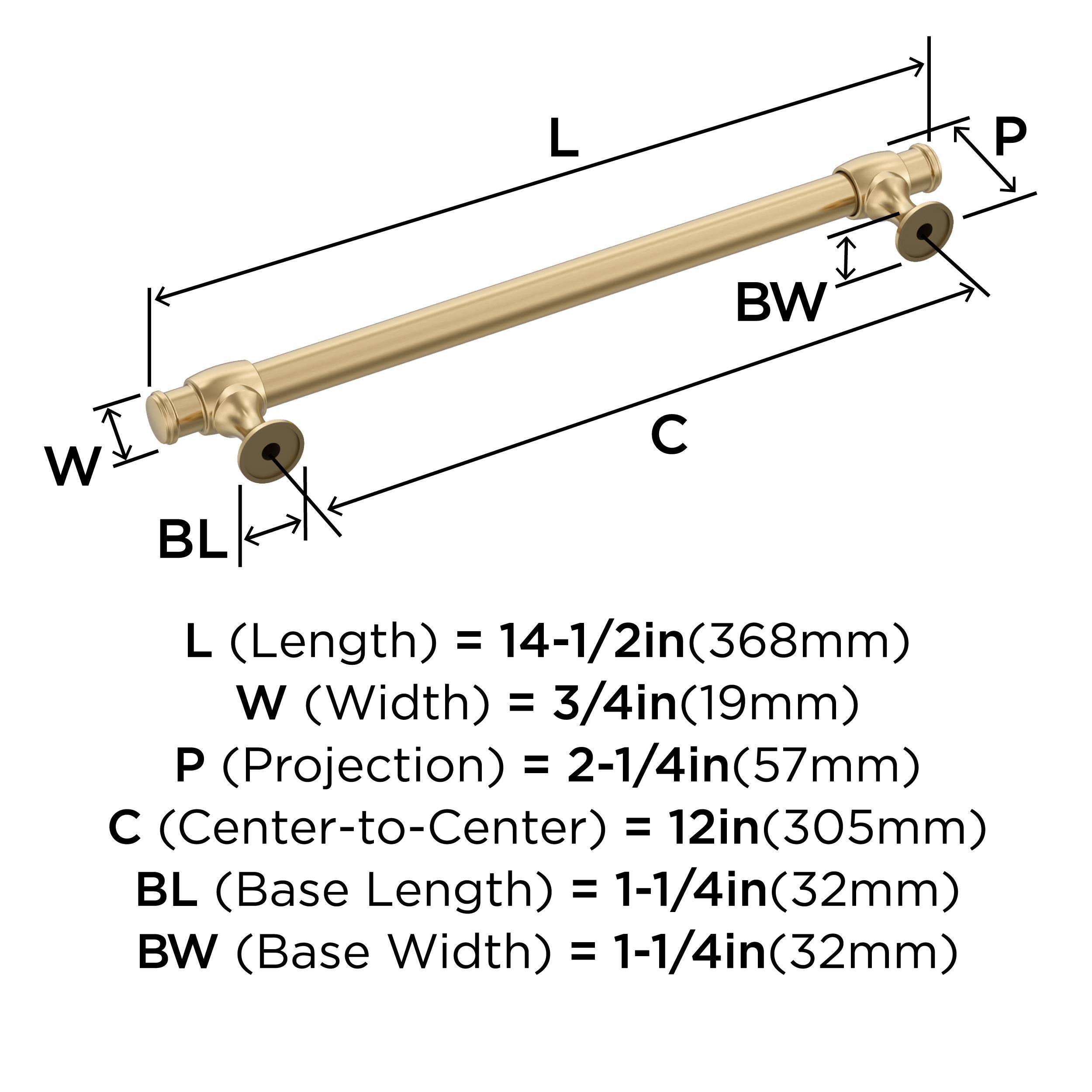 Amerock Winsome 12 inch (305mm) Center-to-Center Champagne Bronze Appliance Pull