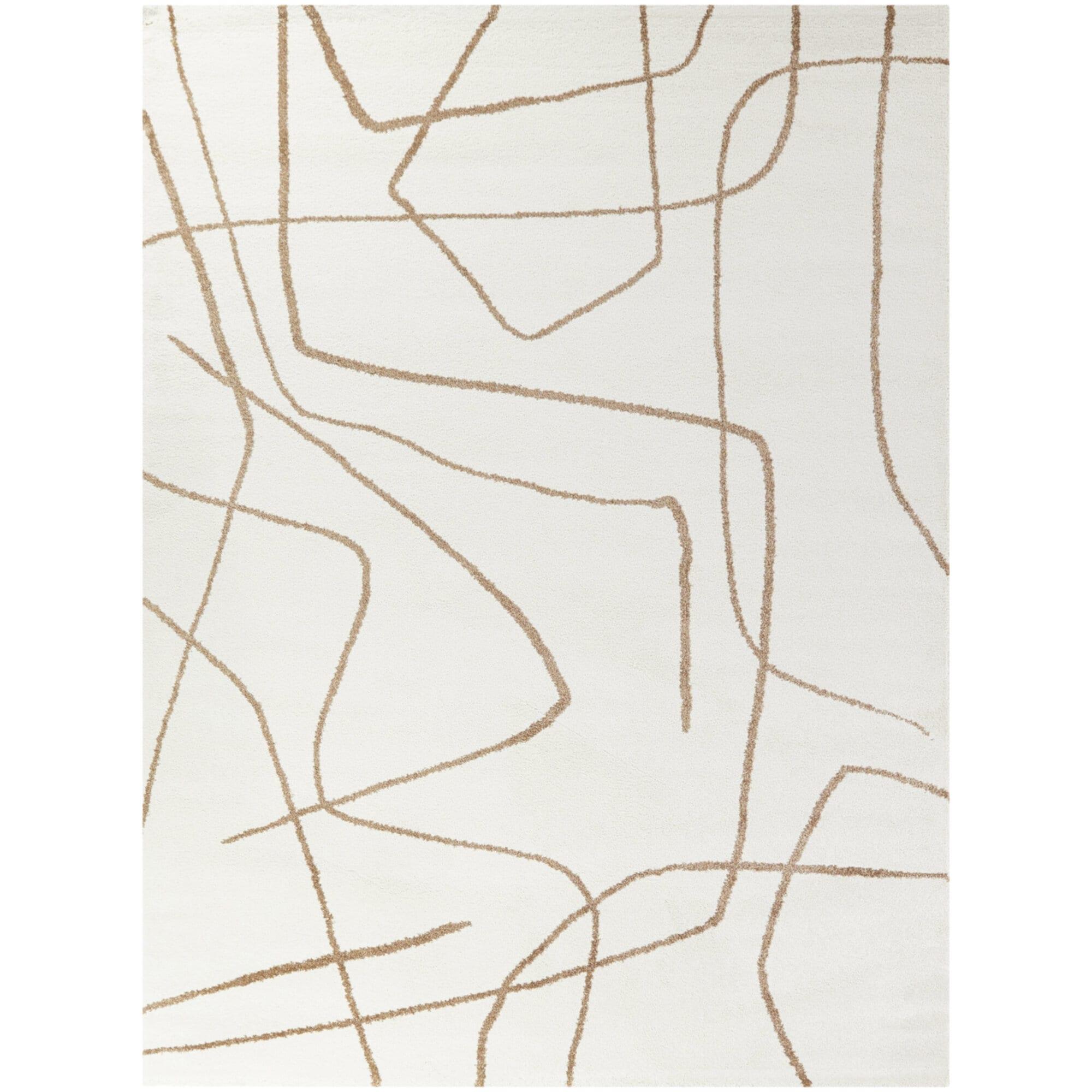 Descartes Abstract Modern Area Rug Rust 4'4" x 6' 4' x 6' Ivory