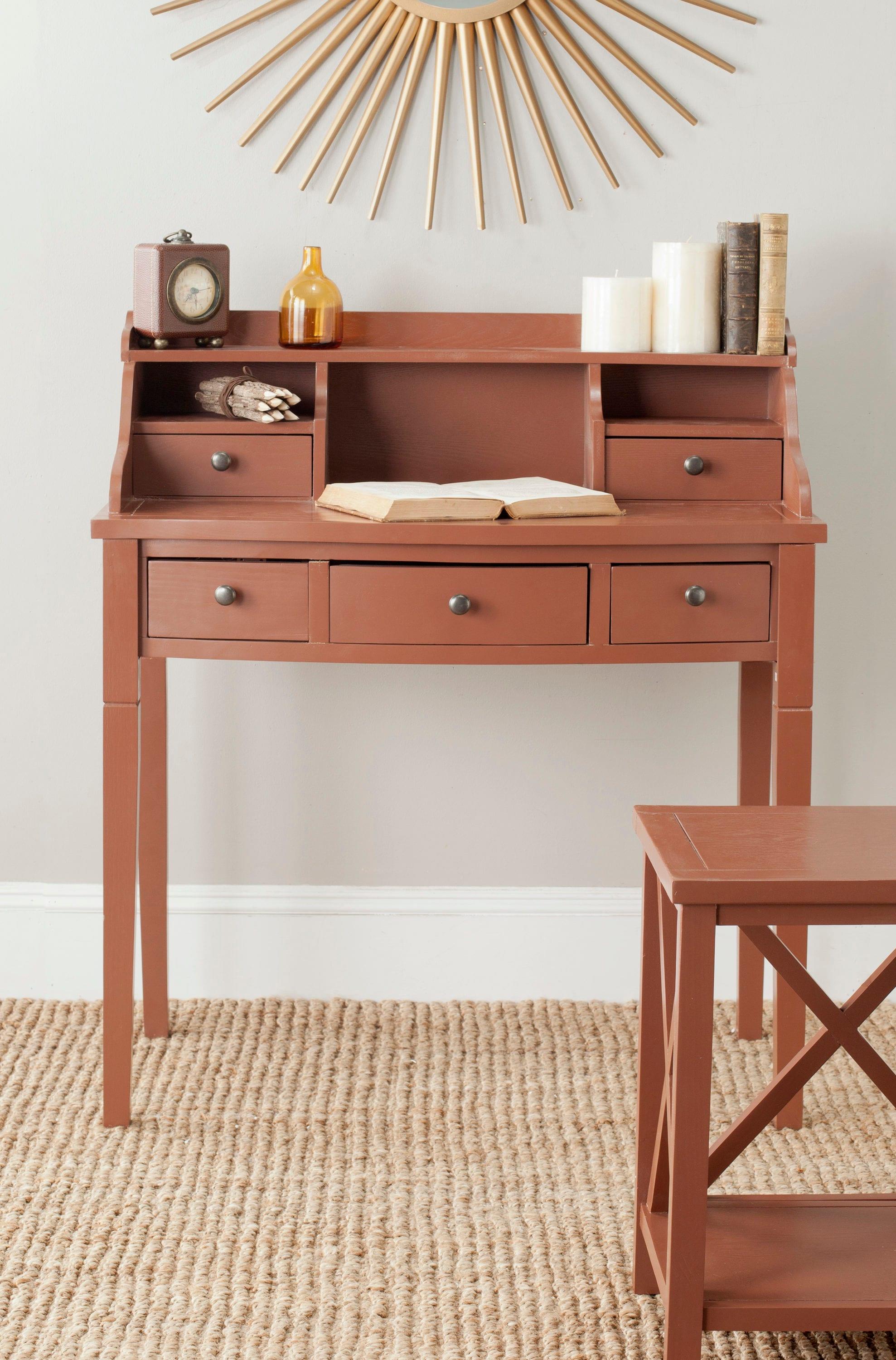 Landon Writing Desk - Henna Brown - Safavieh