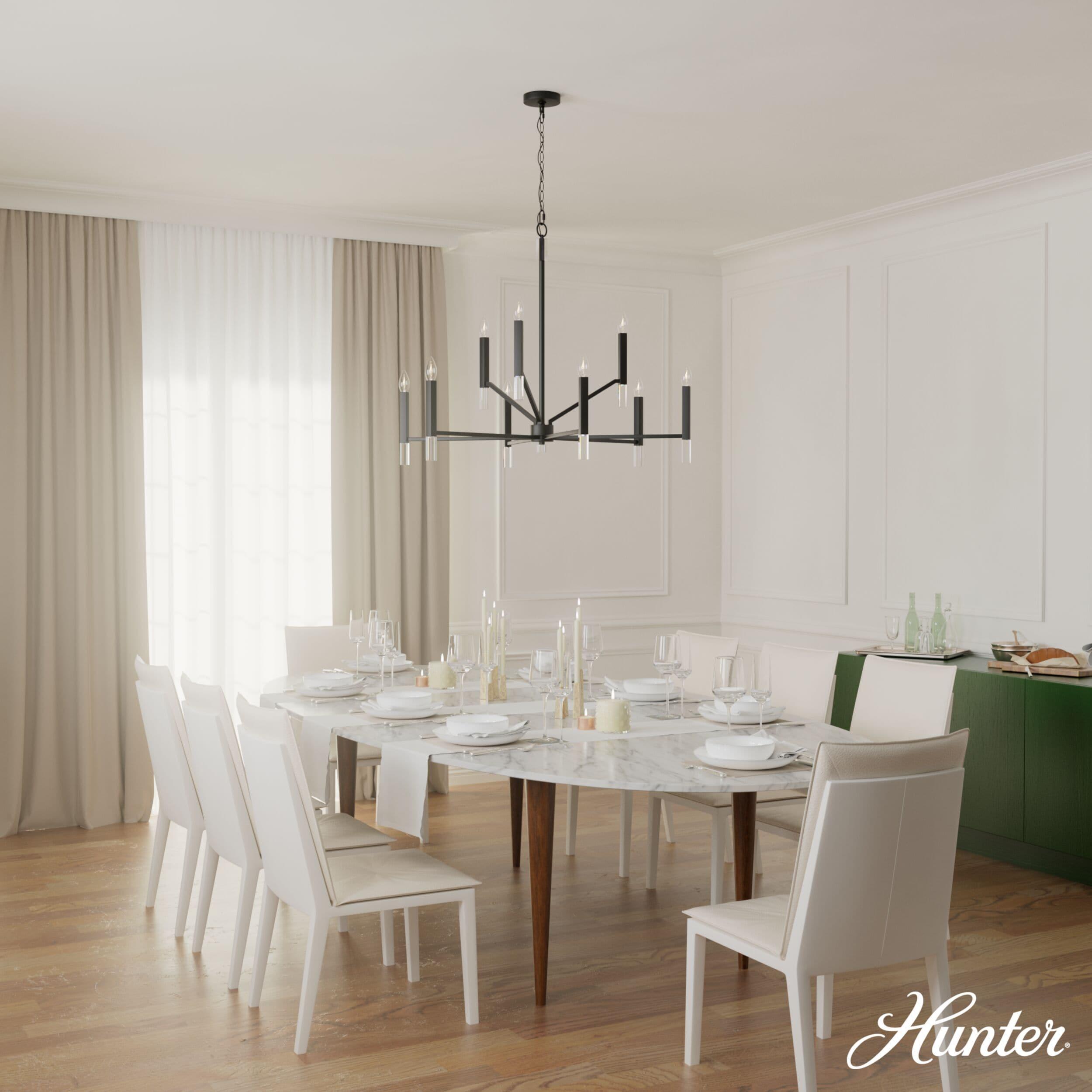 Sunjai 9 Light 2-Tier Sputnik Modern Linear Chandelier