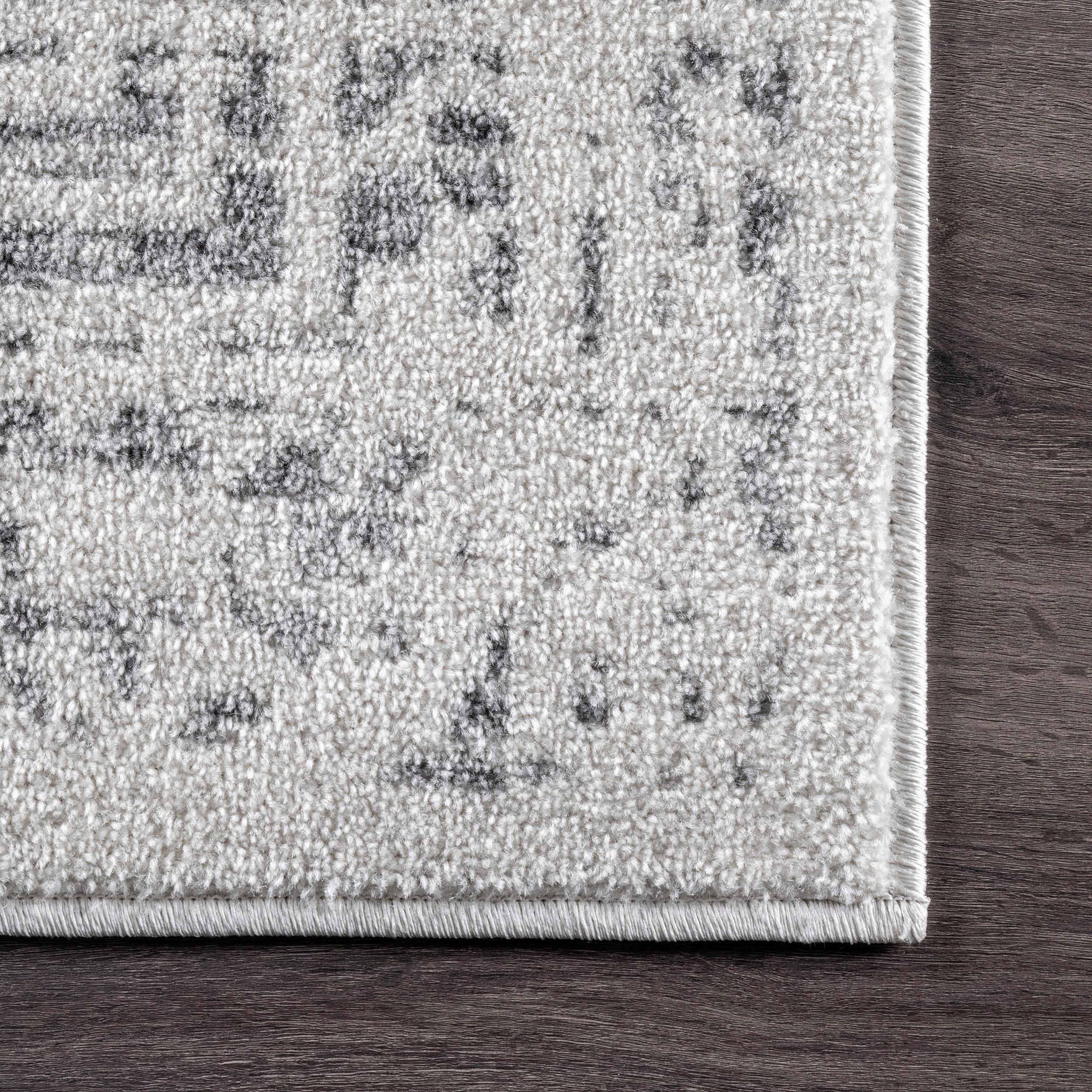Nuloom Arlena Medallion 2x12 Runner Indoor Area Rug for Living Room Bedroom Dining Room Entryway Hallway Kitchen, Grey/Ivory