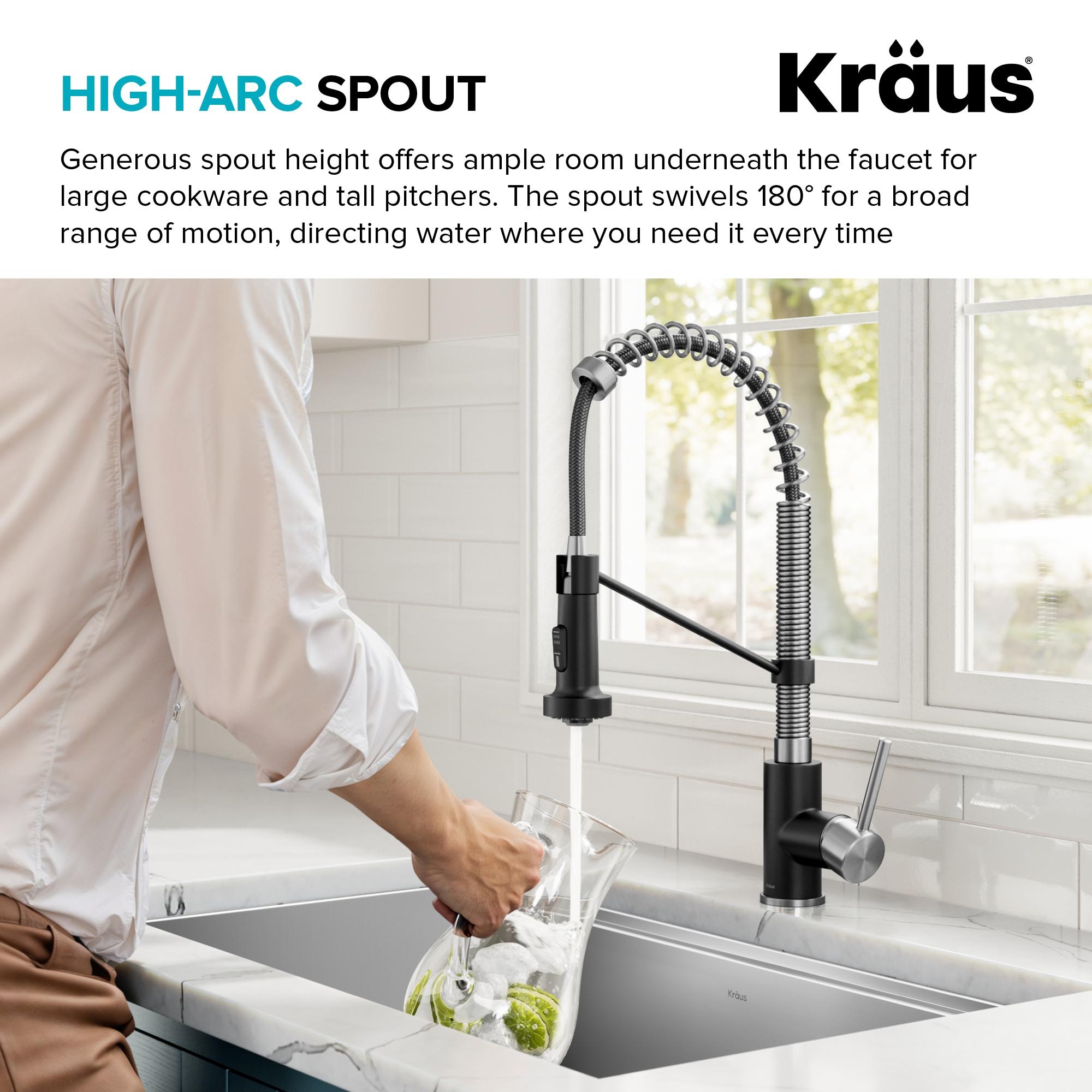 KRAUS Bolden Commercial Style 2-Function Single Handle Pull Down Kitchen Faucet