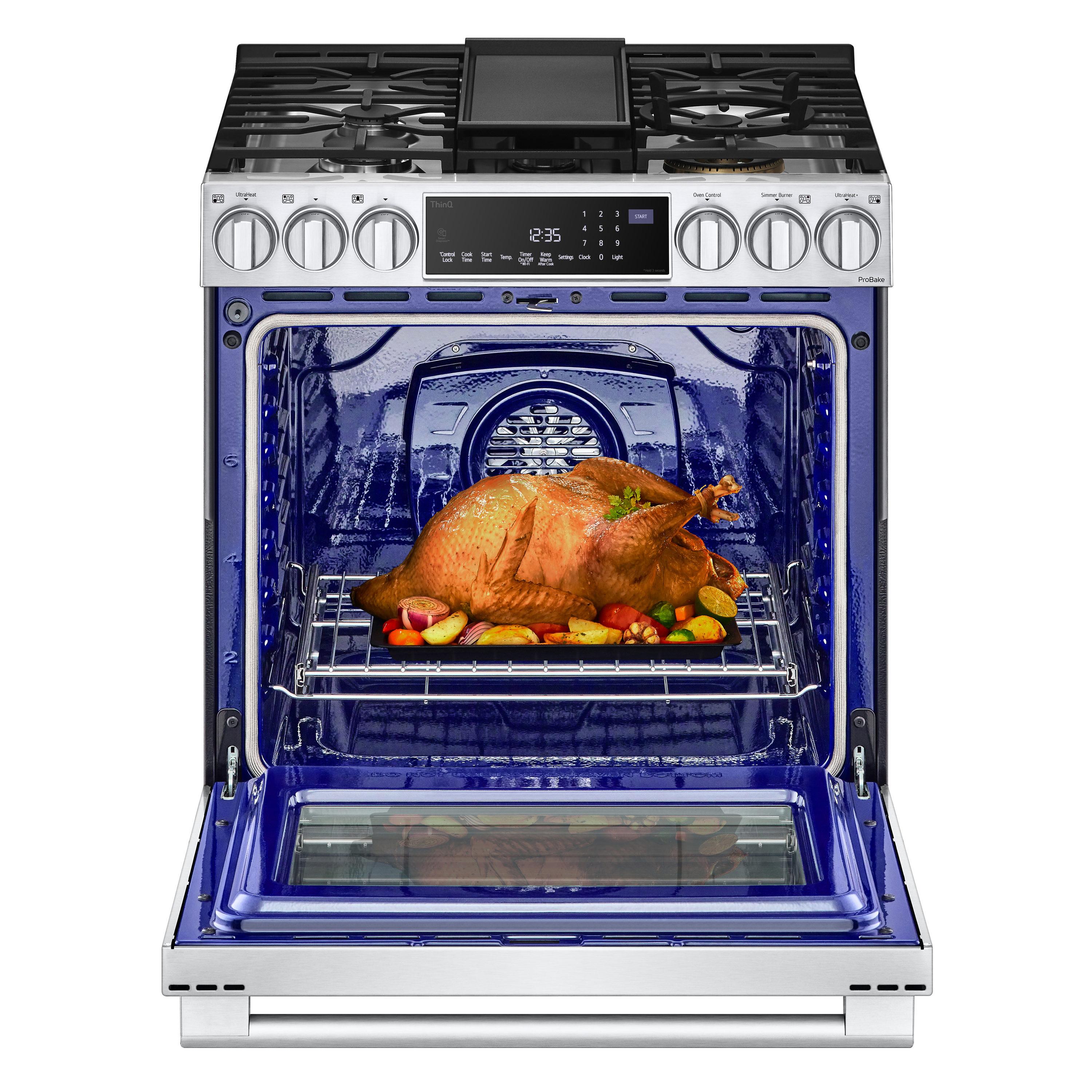 LG Studio LG STUDIO Smart Wi-Fi Dual Fuel Slide-in Range with ProBake Convection® and EasyClean®, 6.3 cu. ft. LSDS6338F