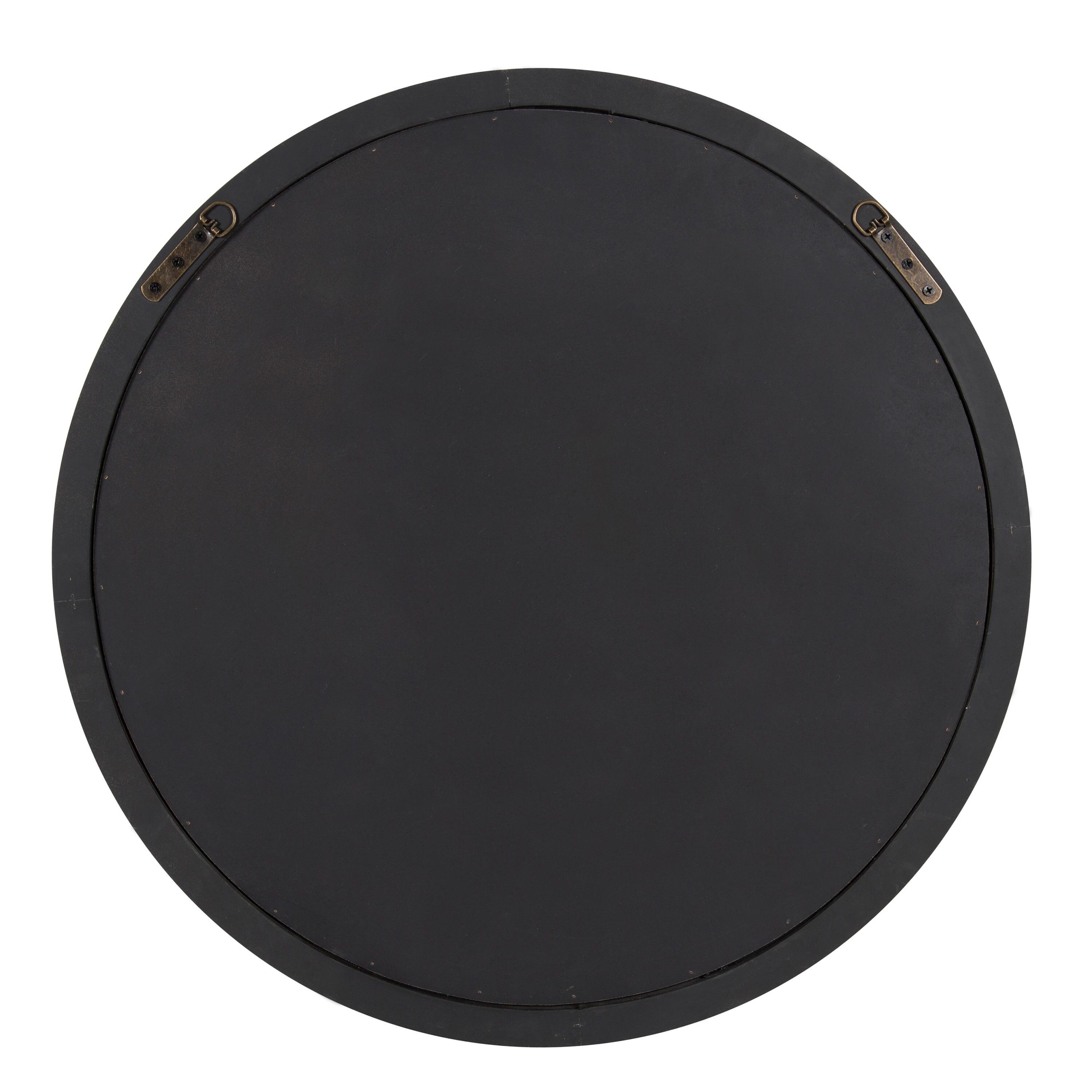 28" x 28" Mansell Circular Shaped Hanging Wood Wall Mirror Gray - Kate and Laurel