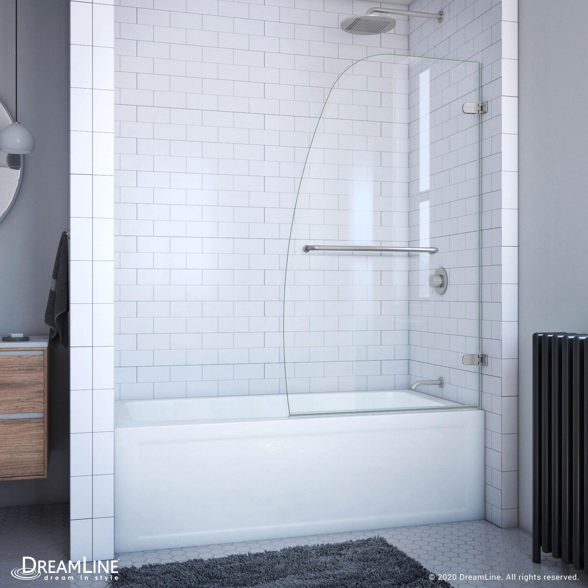 Aqua Uno 34.31" W x 58" H Pivot Frameless Tub Door