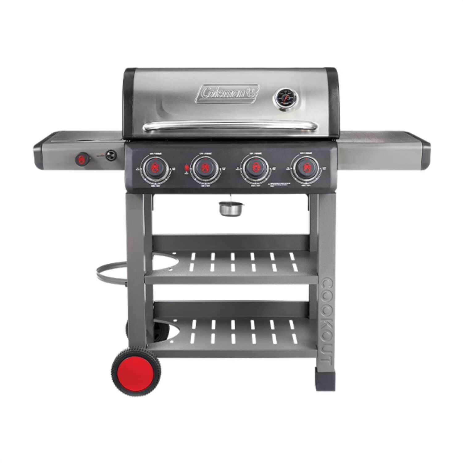 Coleman Cookout 4-Burner 36,000 BTU Propane BBQ Gas Grill w/ Side Burner, 637-Sq. In Cooking Surface