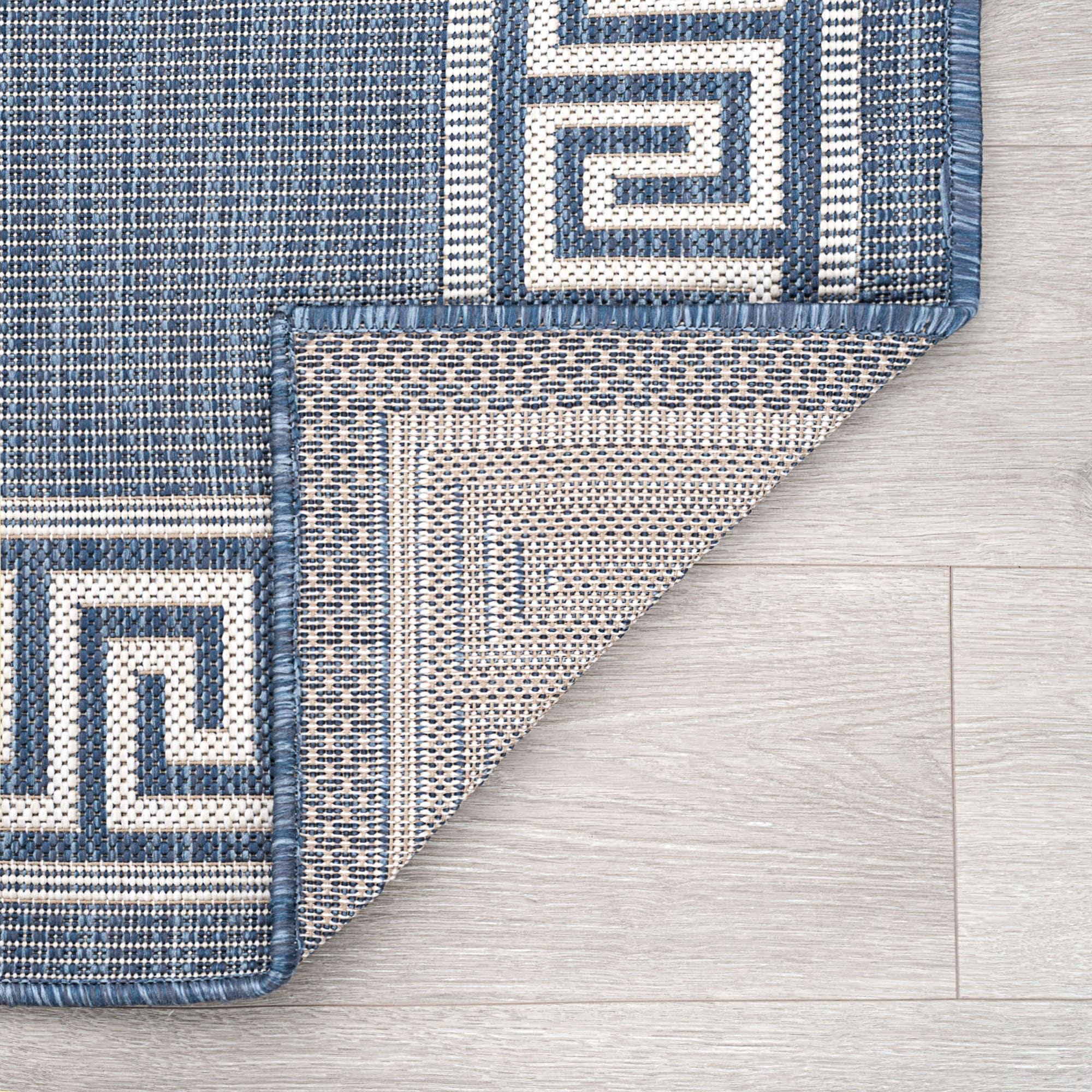 Tayse Eco Area Rug ECO1002 Transitional Blue Angled Baltic 5' 3" x 7' 3" Rectangle