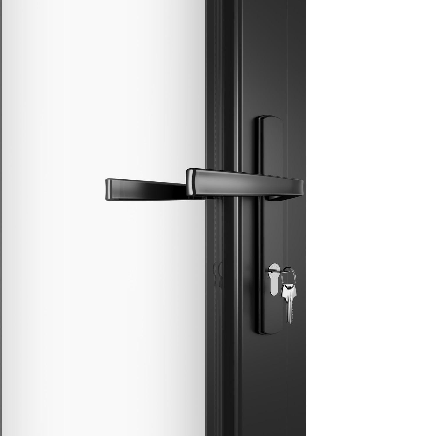 KaMic KaMic 96" inch - 3 Panels Glass Aluminum Folding Door In Black