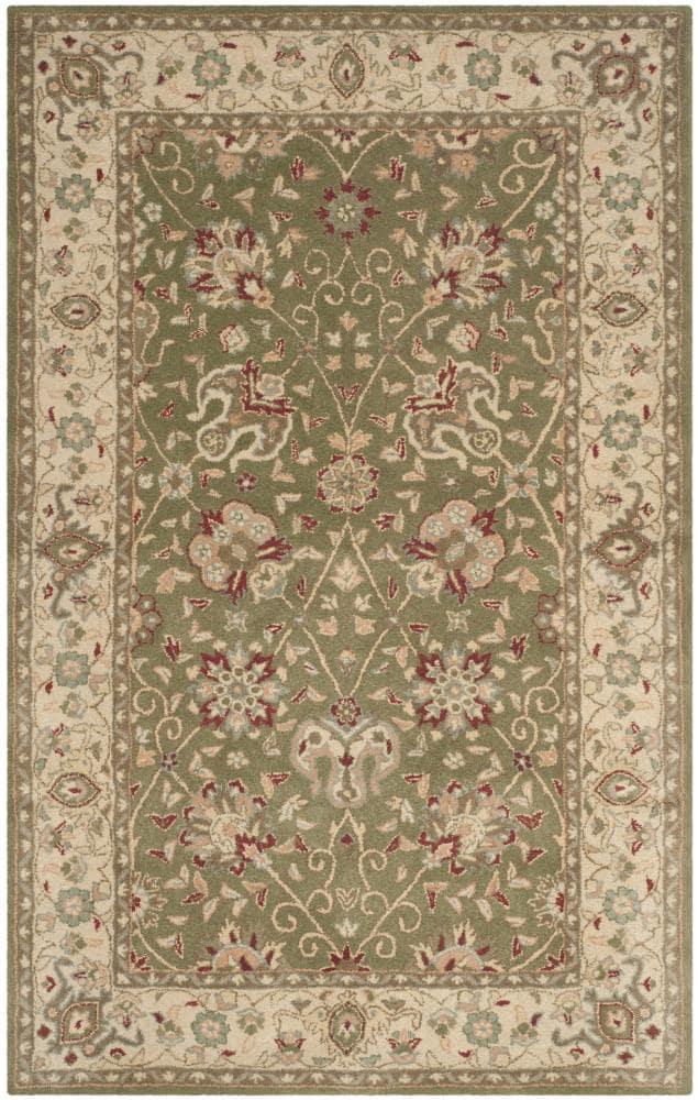 Sage Elegance 4' x 6' Hand-Tufted Wool Area Rug