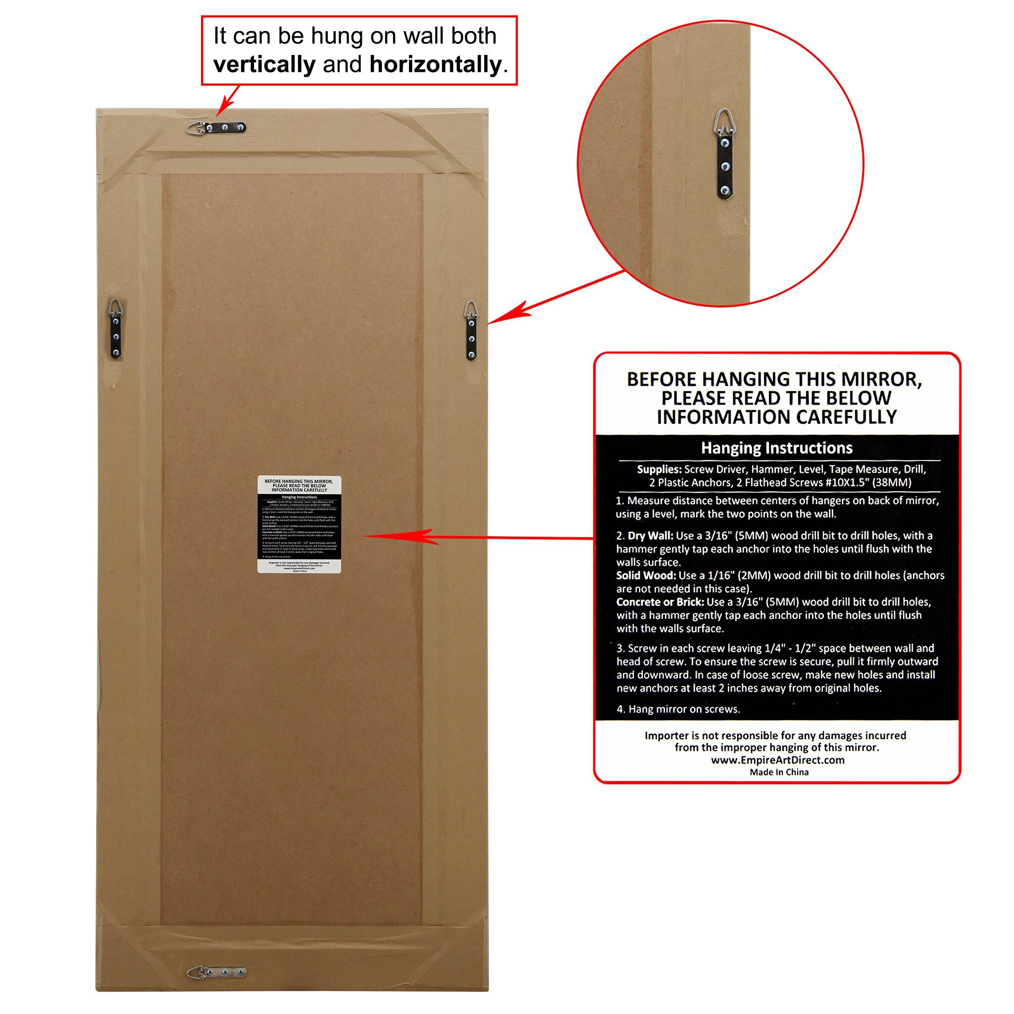 Empire Art Direct MOM-C10690-2454 24 x 54 in. Solid Wood Frame Covered Wall Mirror with Beveled Clear Mirror Panels - 1 in. Beveled Edge