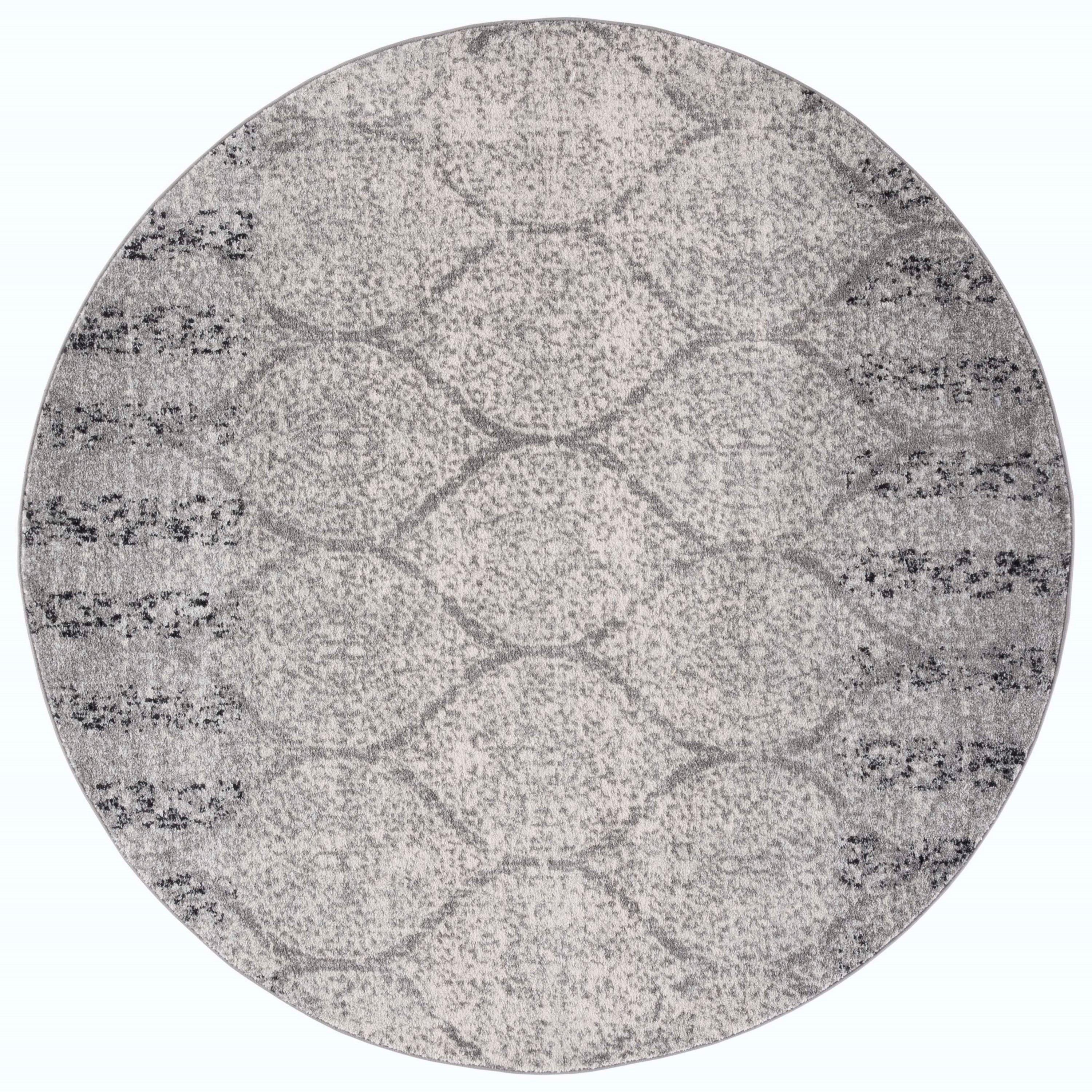 Madison MAD604 Power Loomed Area Rug - Grey/Ivory - 4' round - Safavieh.