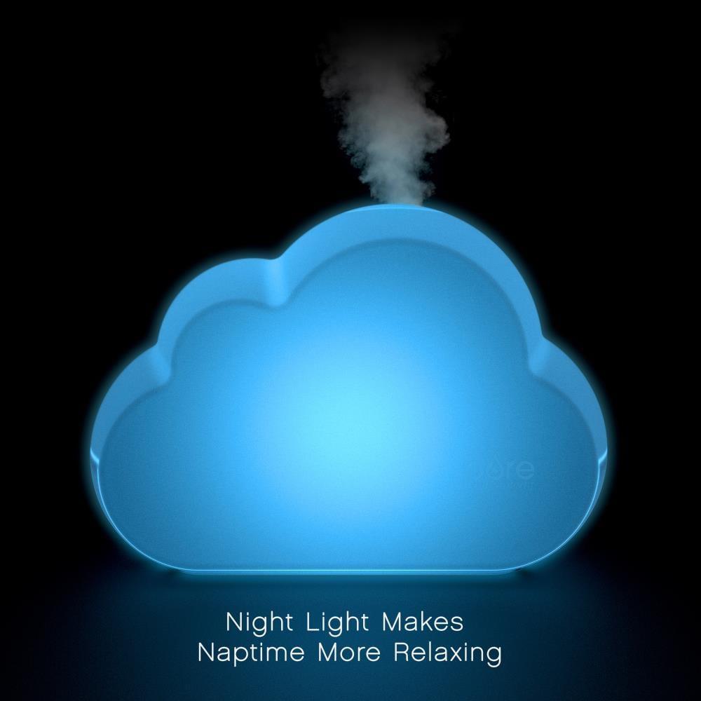 Pure Enrichment MistAire Cloud Ultrasonic Cool Mist Humidifier and Mood Light: Kids' Bedroom, Adjustable, Quiet, 24hr Run
