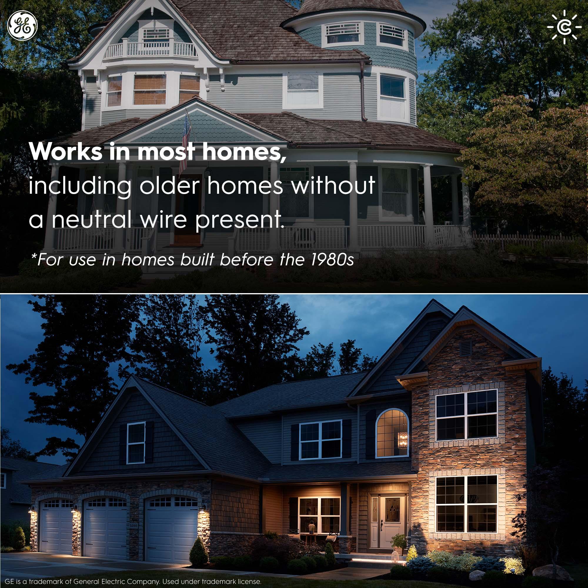 C by GE On/Off 3-Wire Smart Switch - Works with Alexa + Google Home Without Hub, Button Style Smart Switch, Single-Pole/3-Way Replacement, White