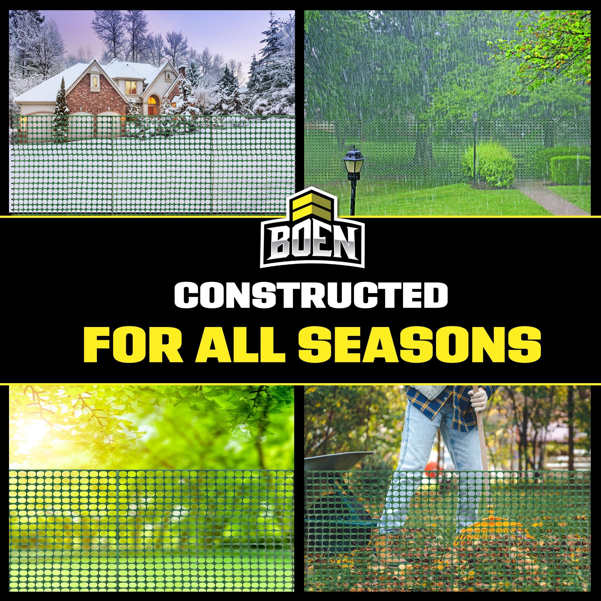 BOEN 4' x 50' Green Temporary Fencing, Mesh Snow Fence, Plastic, Safety Garden Netting, Above Ground Barrier, for Deer, Kids, Swimming Pool, Silt, Lawn, Rabbits, Poultry, Dogs